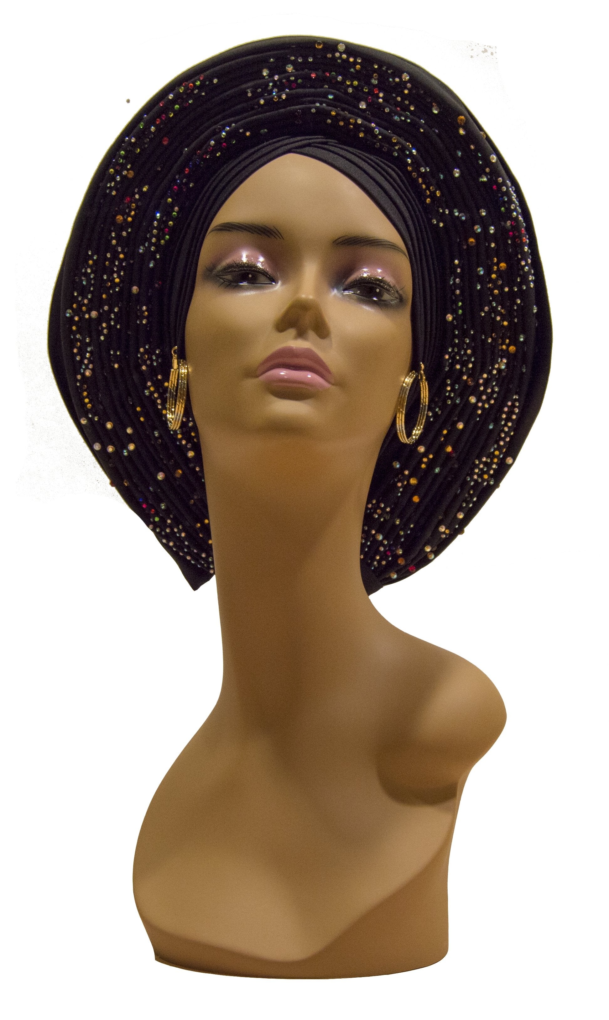 Auto Gele Black - AFRIKAN ATTIRE - #african_clothing -