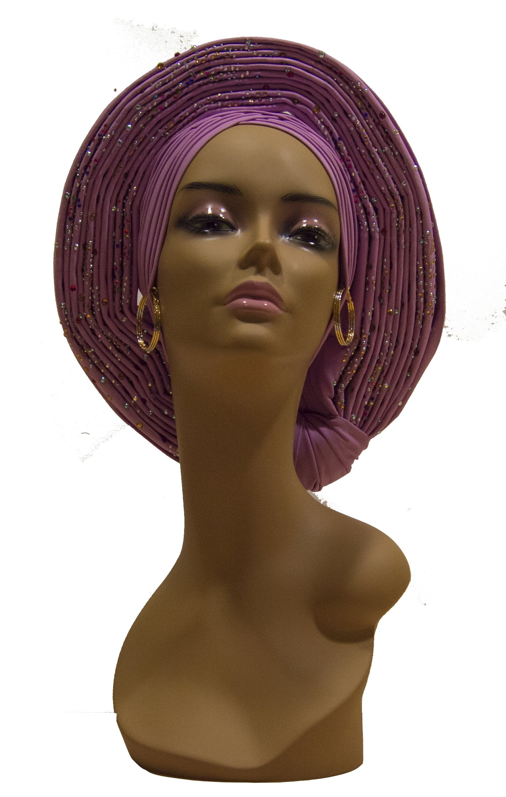 Auto Gele Purple - AFRIKAN ATTIRE - #african_clothing -