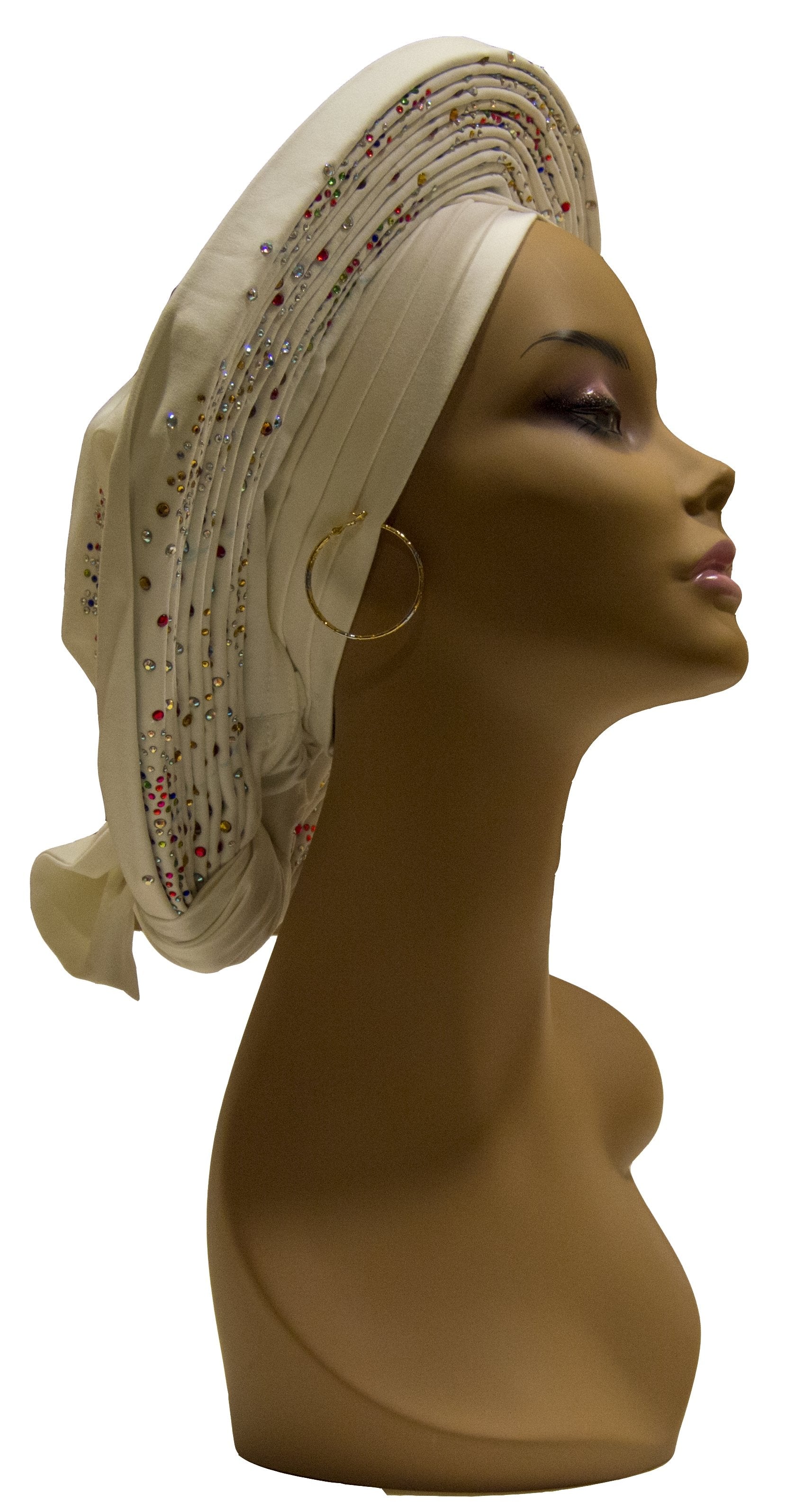 Auto Gele White - AFRIKAN ATTIRE - #african_clothing -