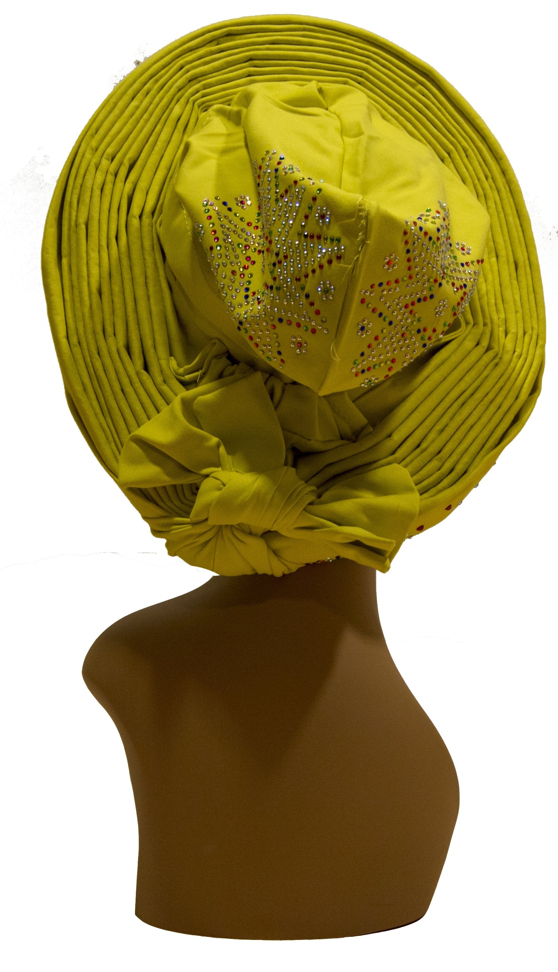 Auto Gele Yellow - AFRIKAN ATTIRE - #african_clothing -
