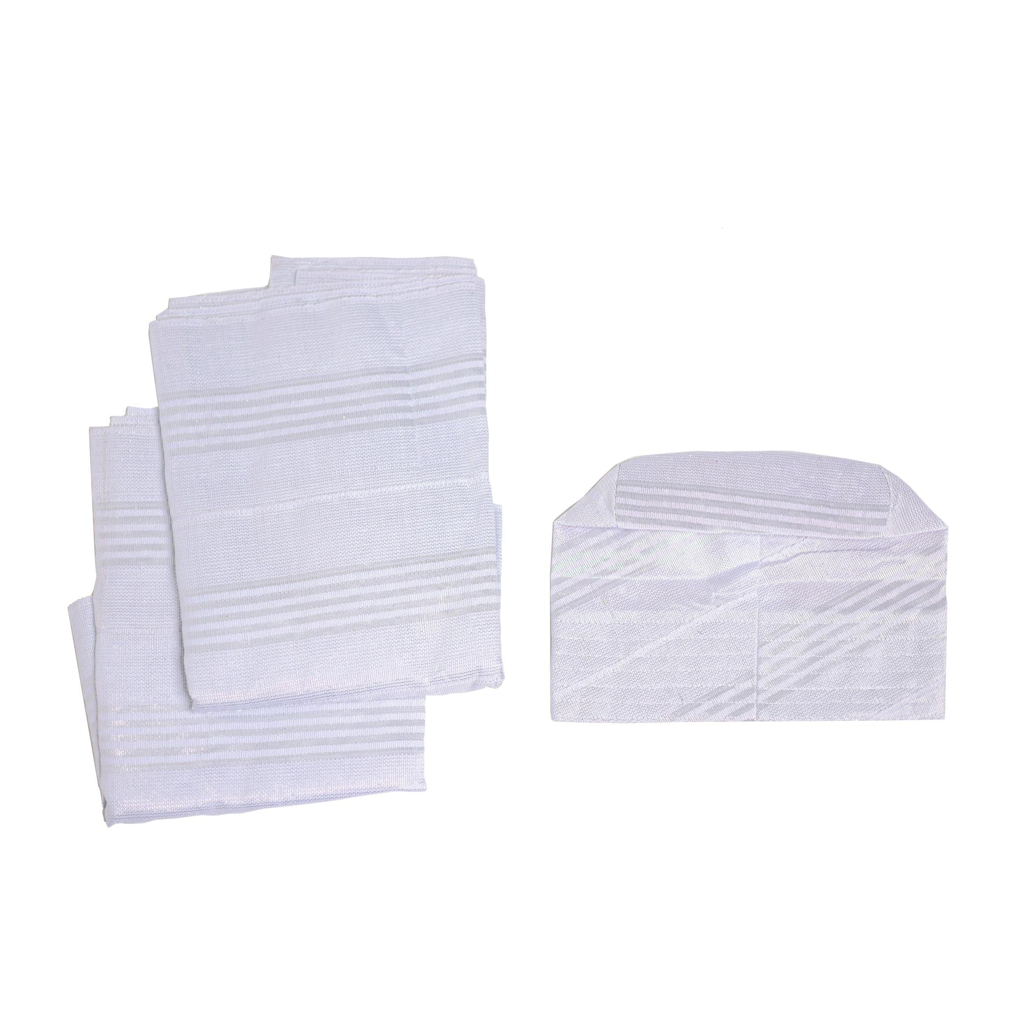 Silver 3pc Aso-Oke Set