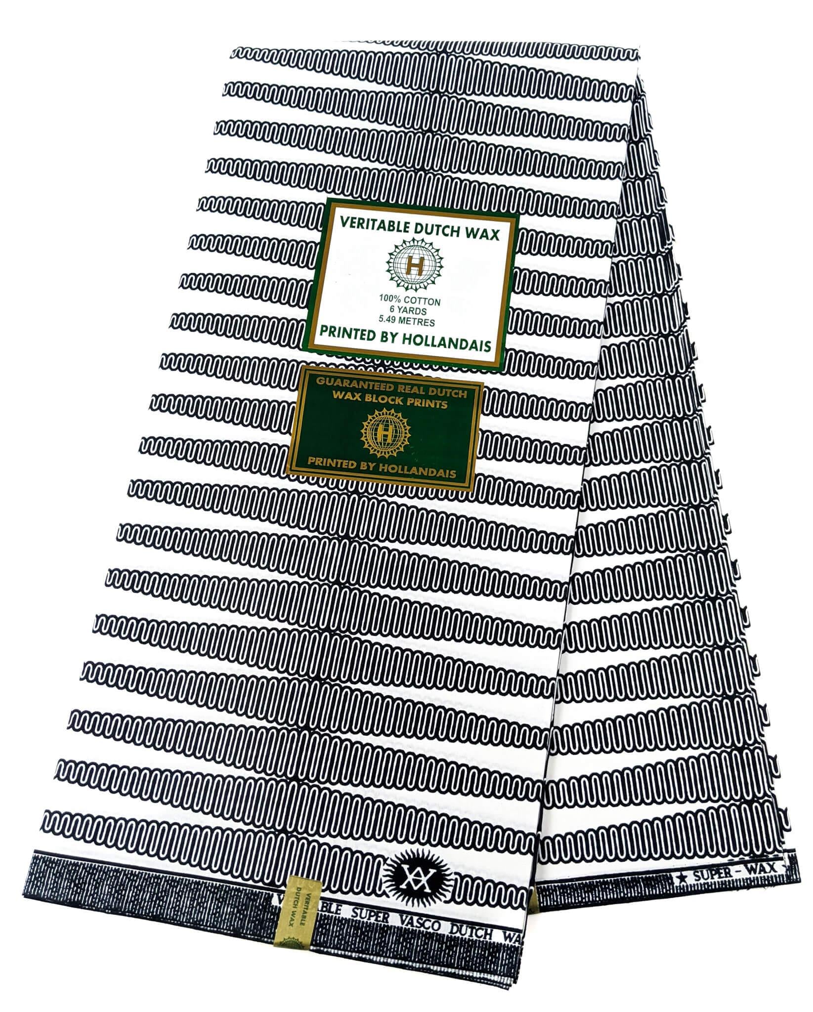 White and Black African Wax Print