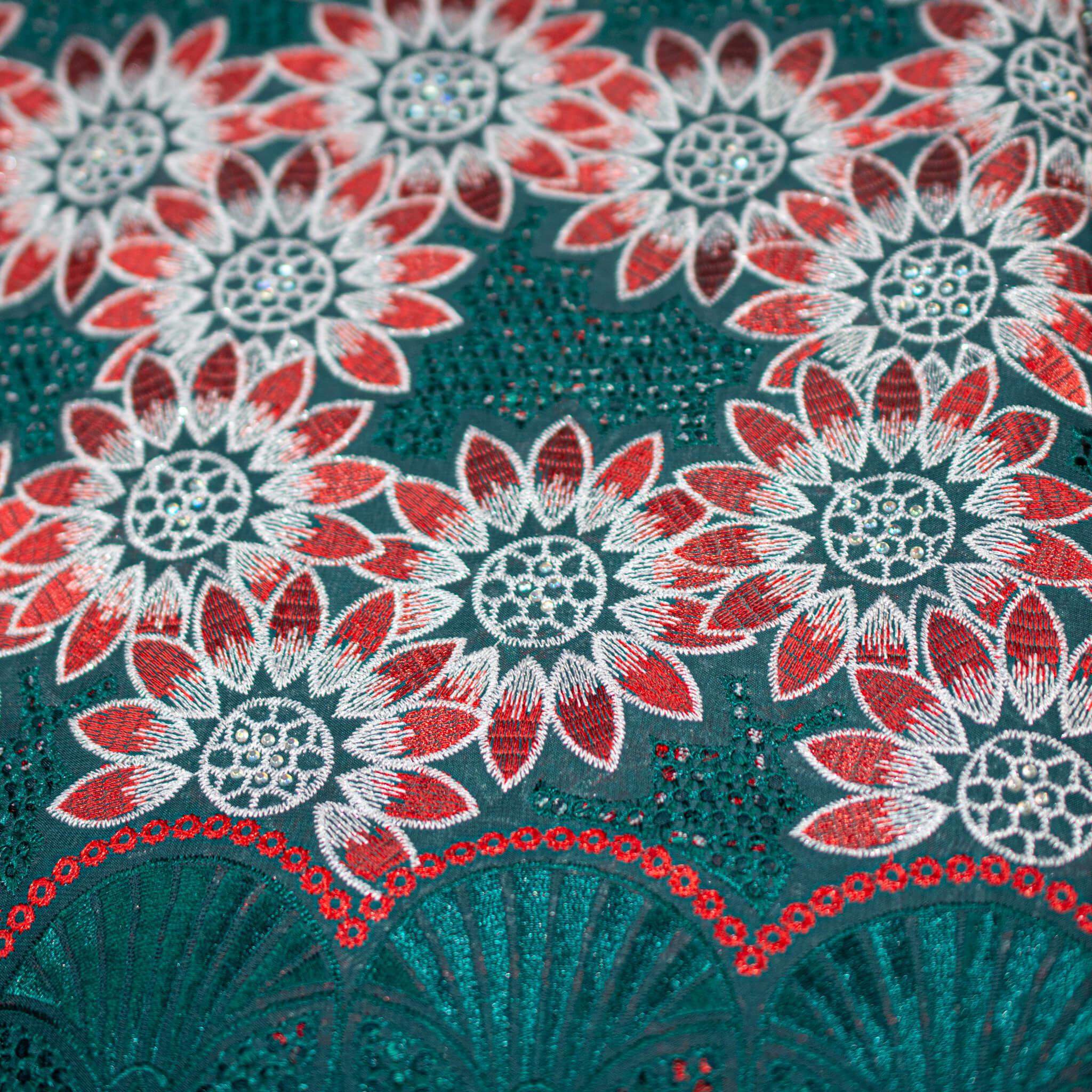 Green & Orange Cotton Lace