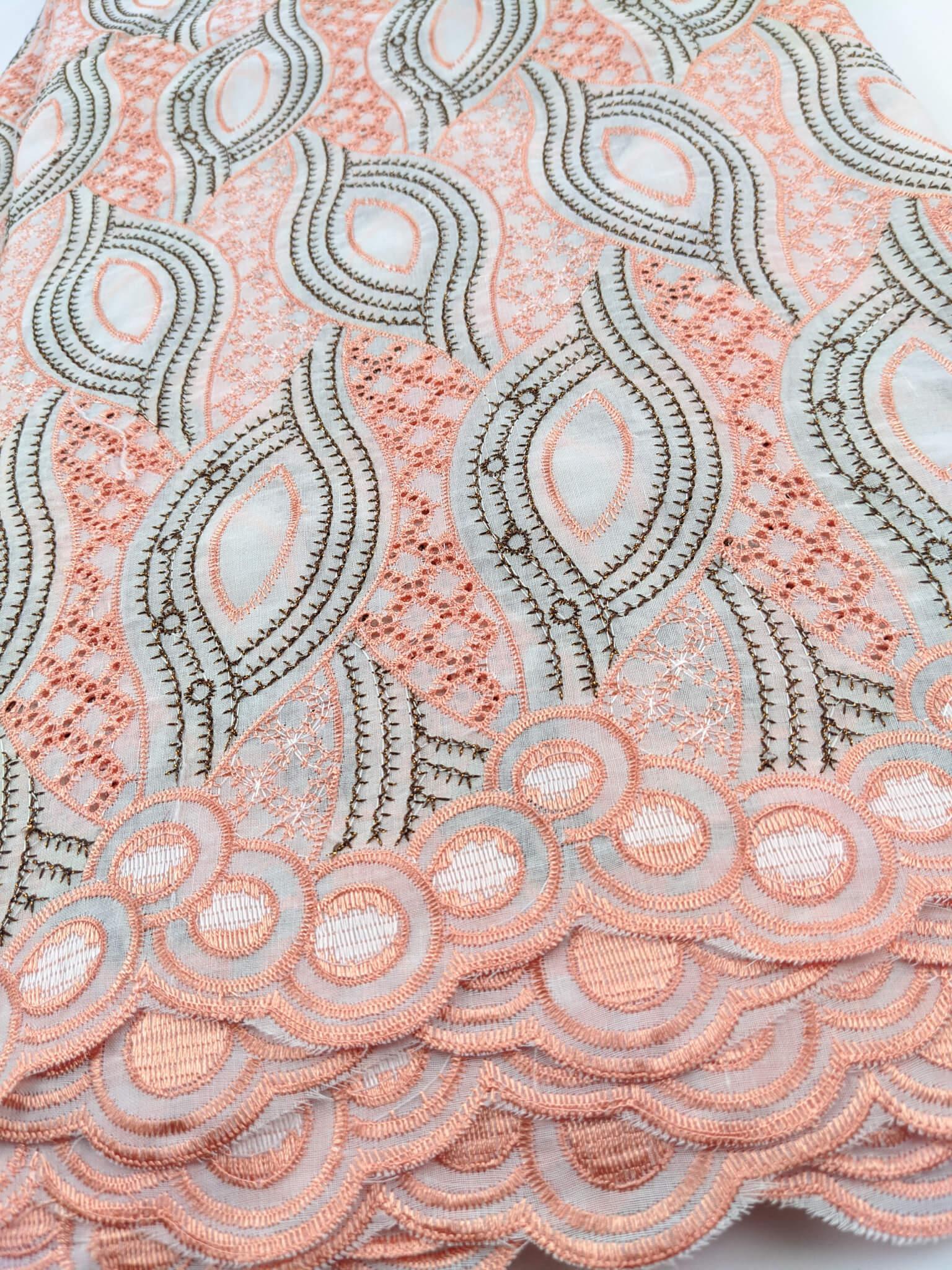 Peach & Bronze Cotton Lace