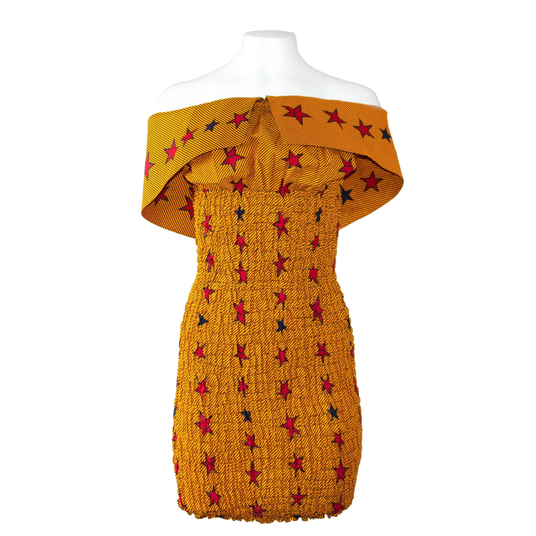 Ankara Off- Shoulder Dress