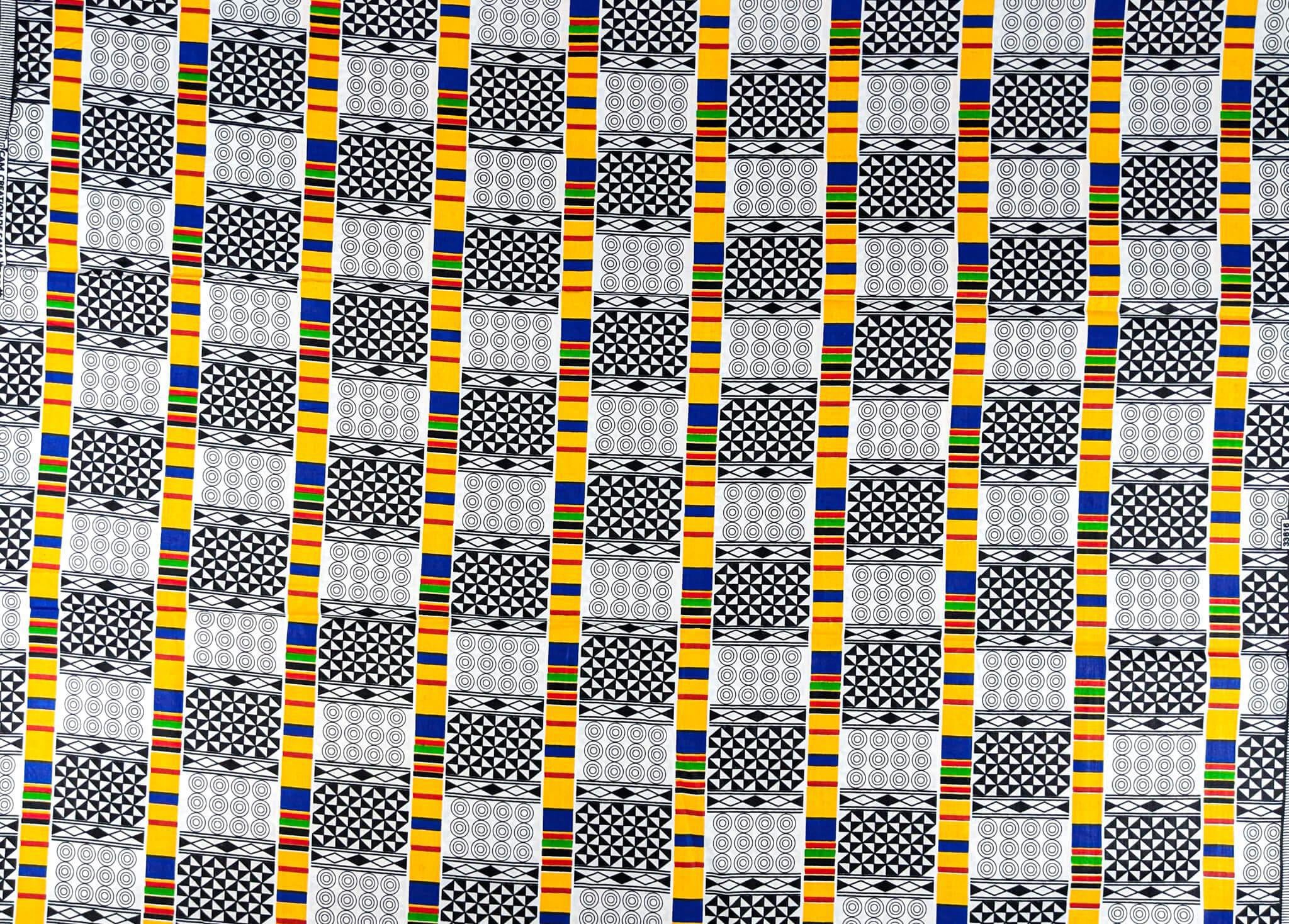 Multi-Colored Kente Wax Print Fabric