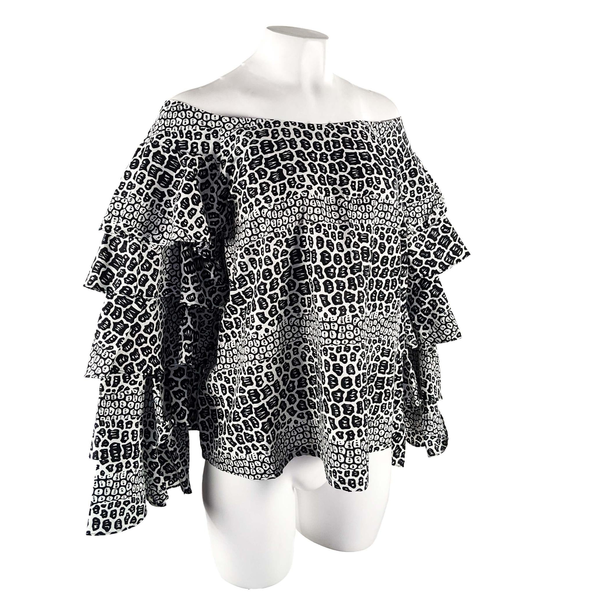 White Off-Shoulder Layered Sleeve Top