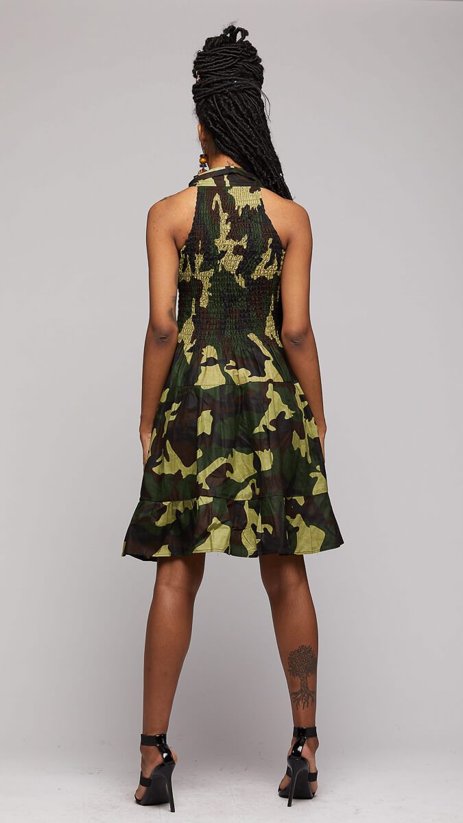 $$Camouflaged Smoked Dress - AFRIKAN ATTIRE - african_clothing - Apparel - african_attireAFRIKAN ATTIRE - african_fashion