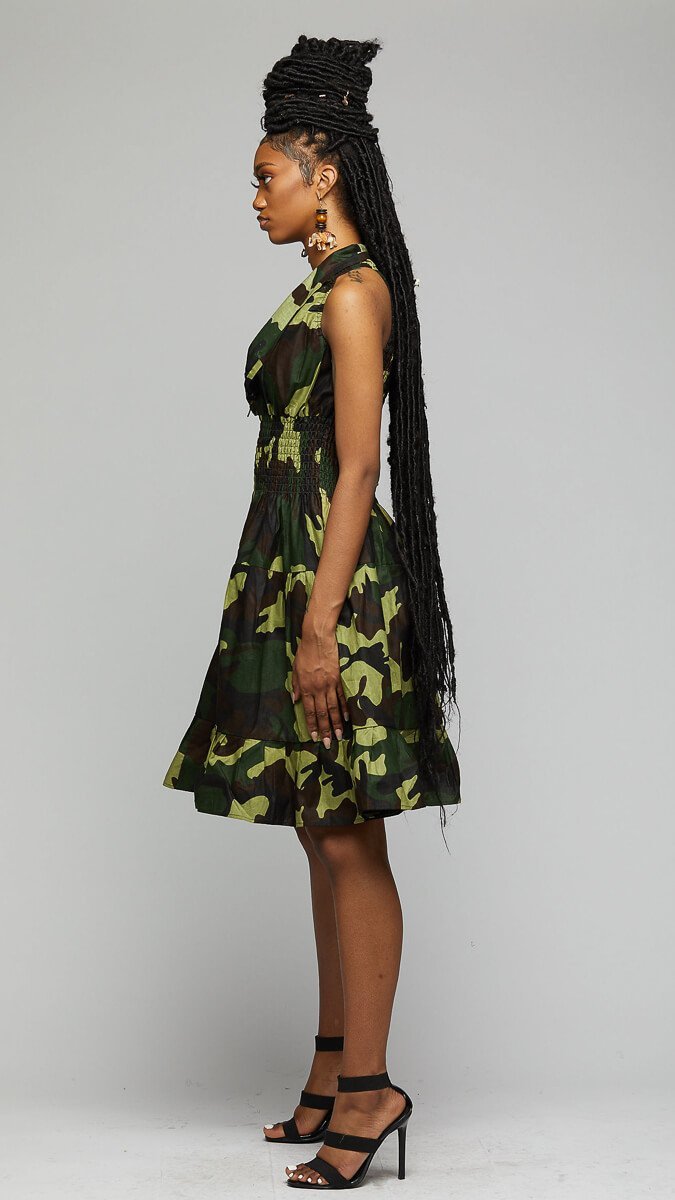 $$Camouflaged Smoked Dress - AFRIKAN ATTIRE - african_clothing - Apparel - african_attireAFRIKAN ATTIRE - african_fashion