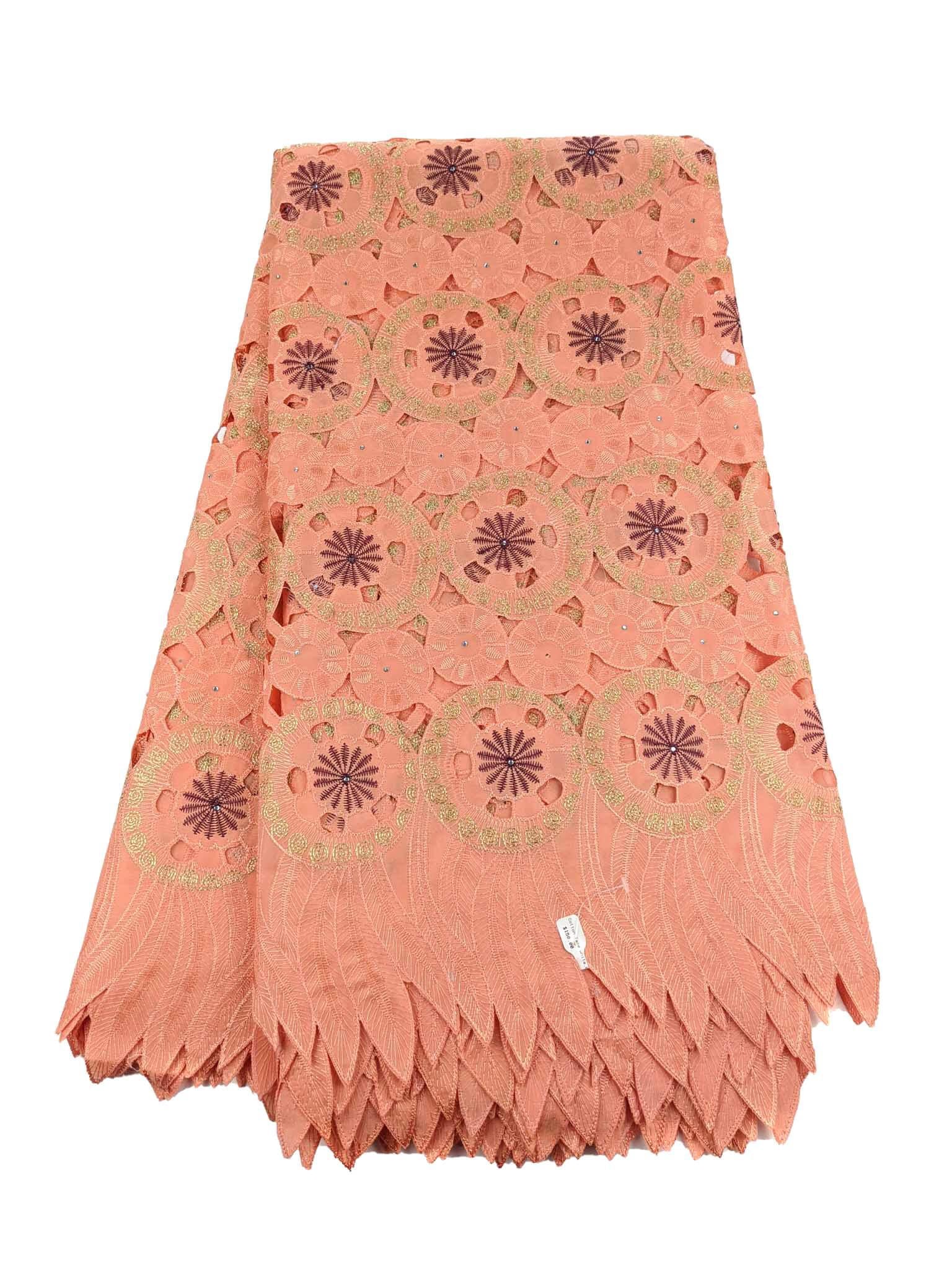 Peach & Gold Cotton Lace