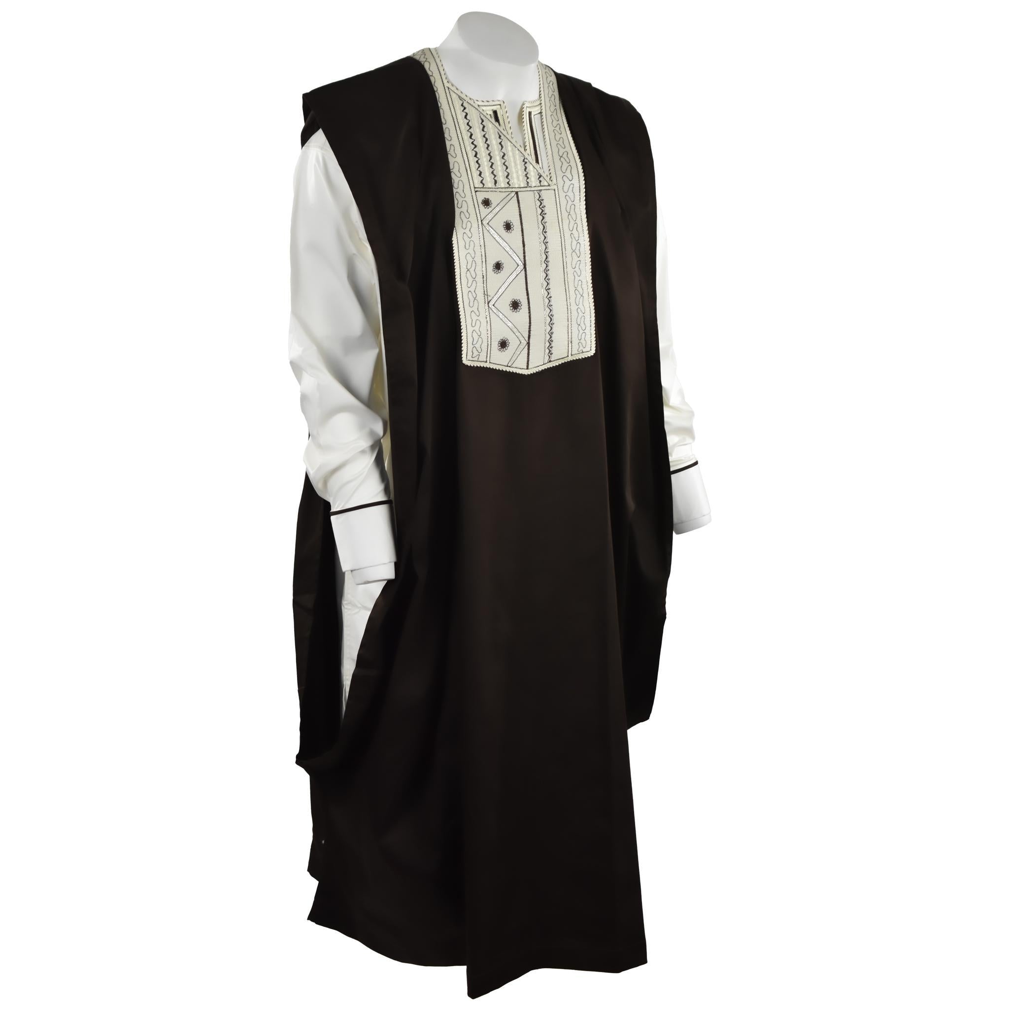 Brown & White Agbada 3pc Set