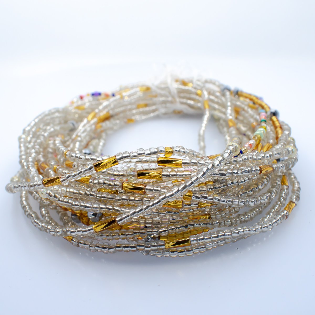 Clear Gold African Waist Beads - AFRIKAN ATTIRE - african_clothing - - african_attireAFRIKAN ATTIRE - african_fashion