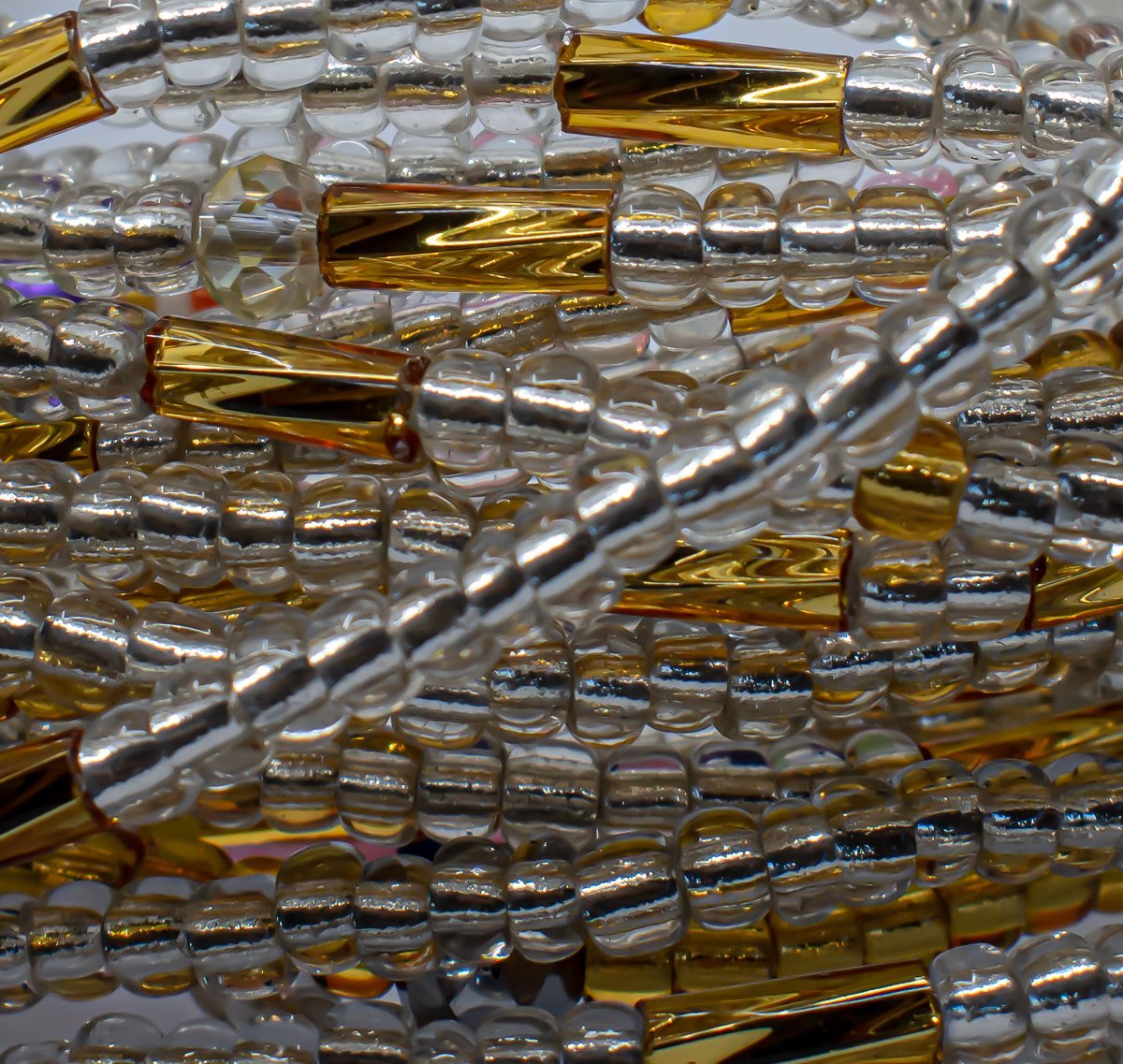 Clear Gold African Waist Beads - AFRIKAN ATTIRE - african_clothing - - african_attireAFRIKAN ATTIRE - african_fashion