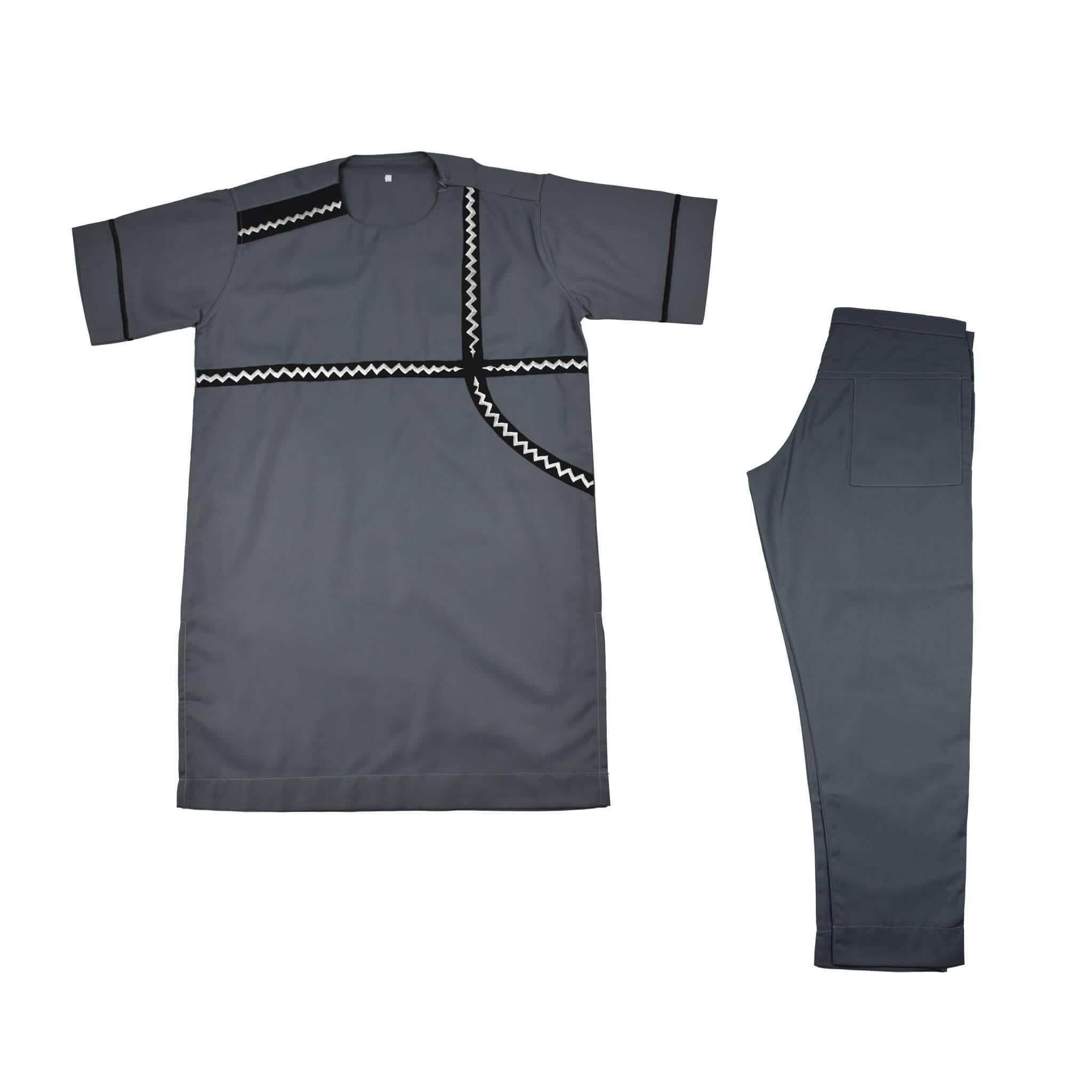 Grey Short Sleeve Men's Set