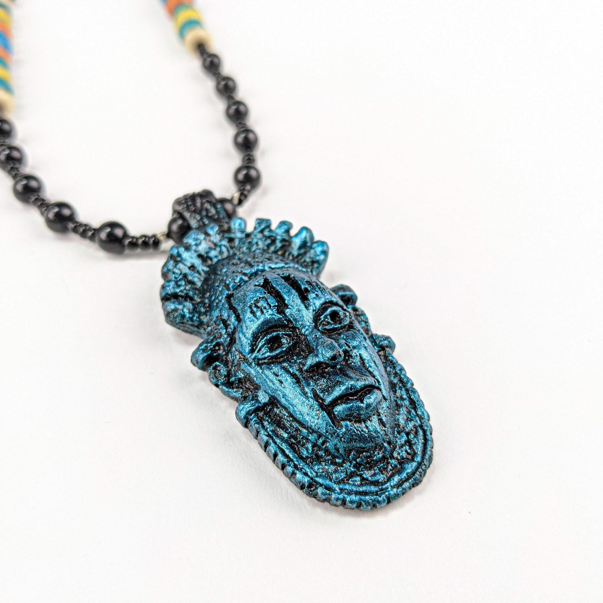 Sculpted Queen Idia Heritage Pendant Necklace