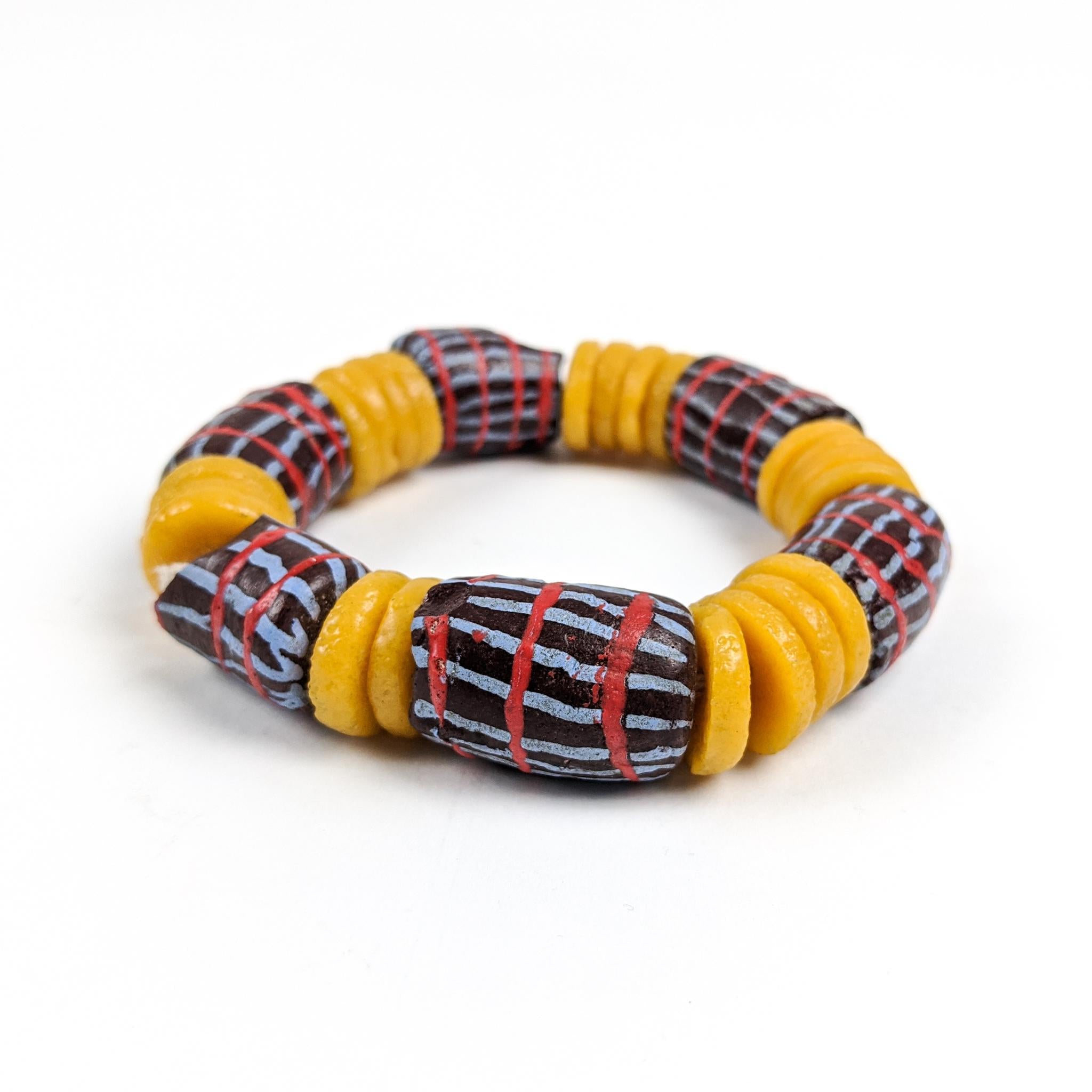 Ghanaian Krobo Bead Necklace and Bracelet (Heavy Set)