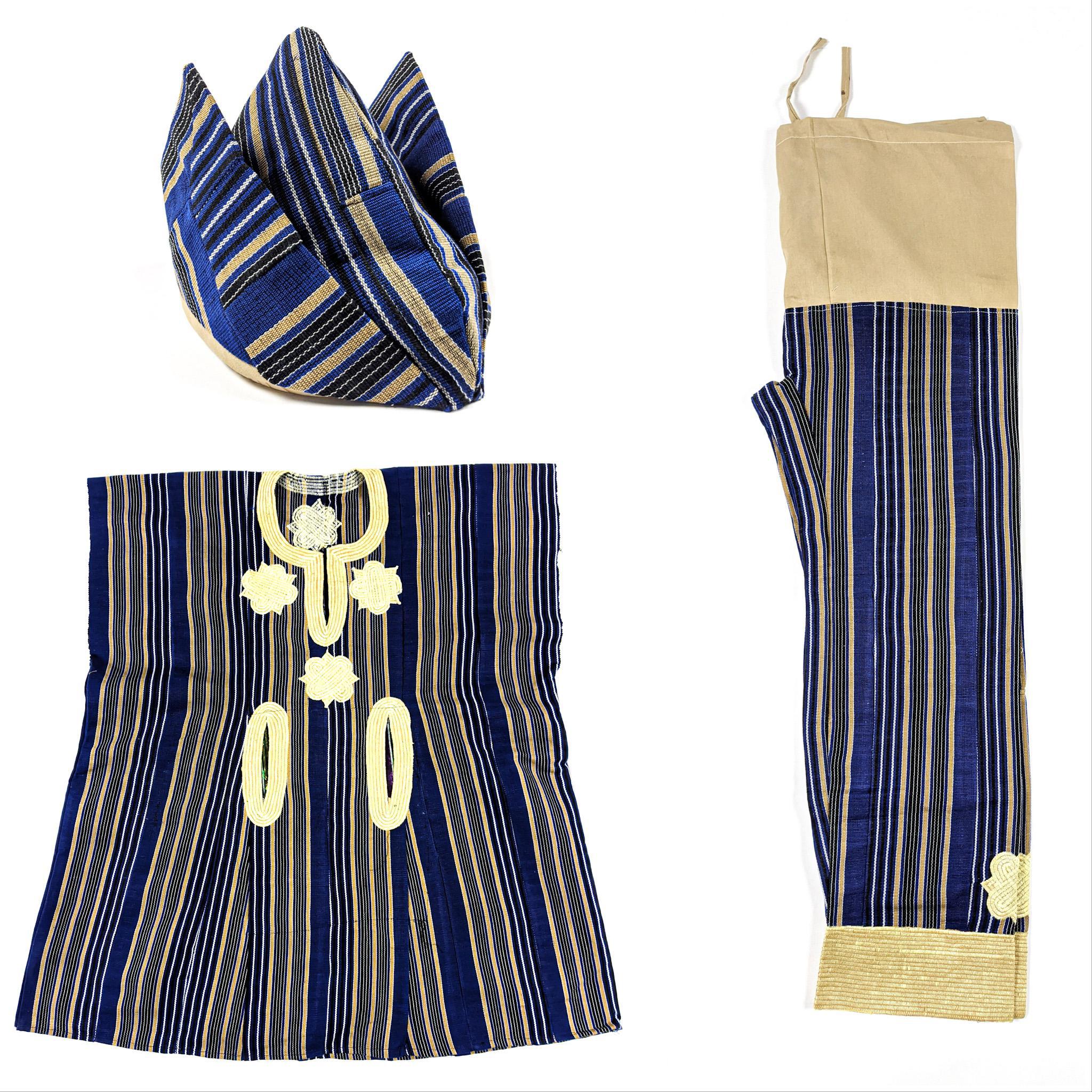 Traditional Blue Aso Oke Pant Set