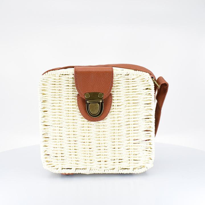 Island Woven Straw Crossbody Bag