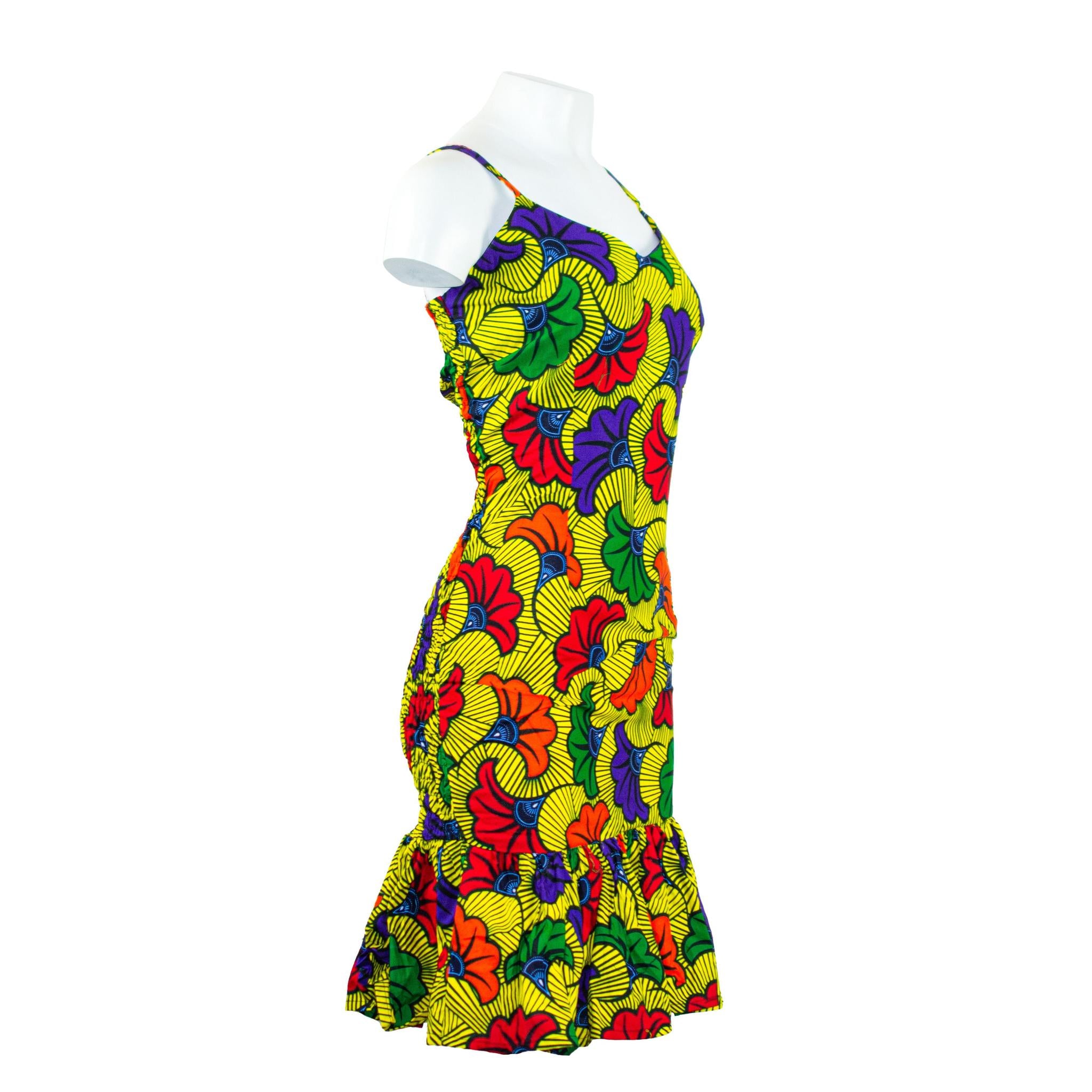 Ankara Spaghetti Strap Dress