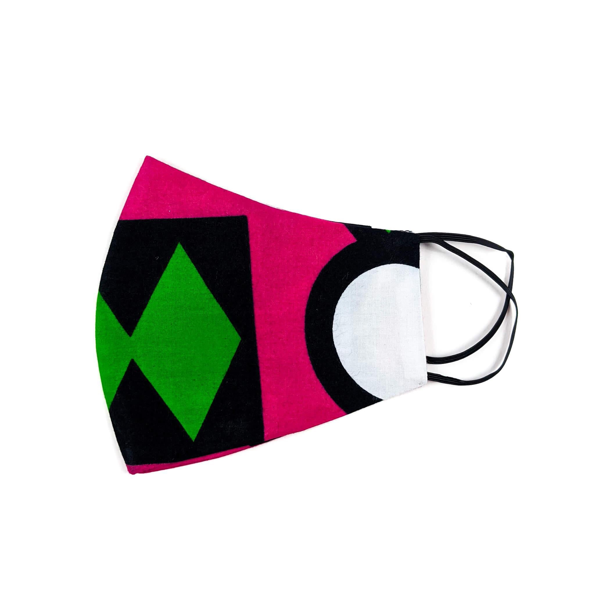 Handmade Ankara Face Mask with Head Scarf & Disposal Filters