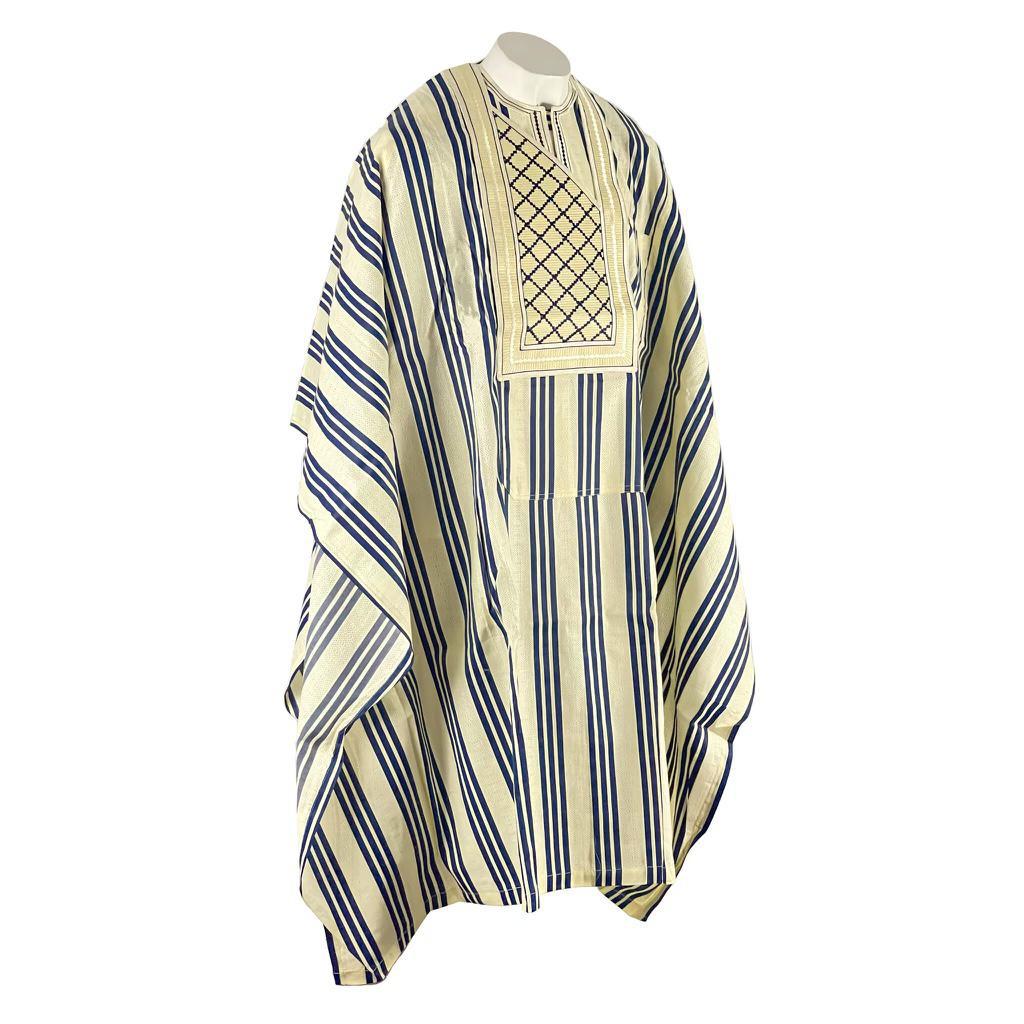 Blue Linen Agbada Set