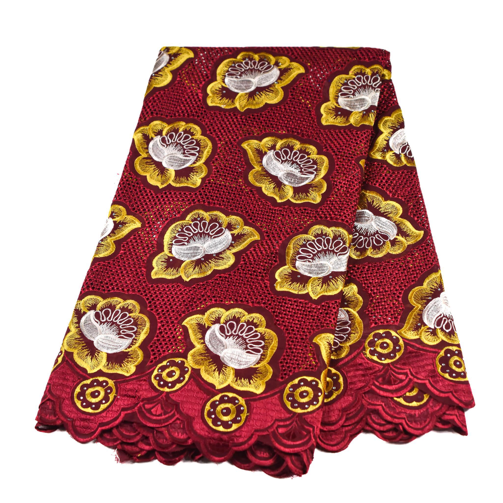 Red & Gold Cotton Lace