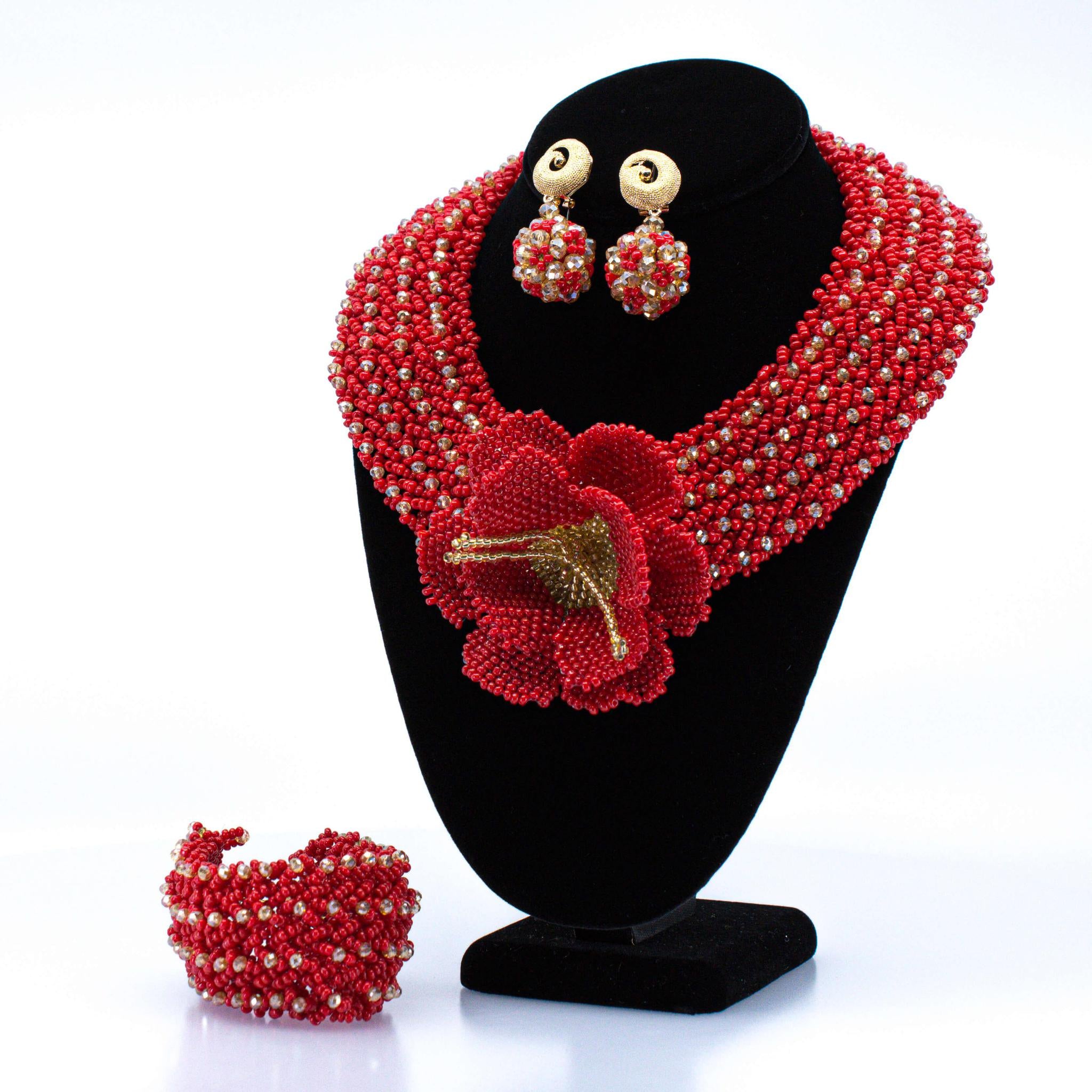 Petal Bead Neckpiece Set