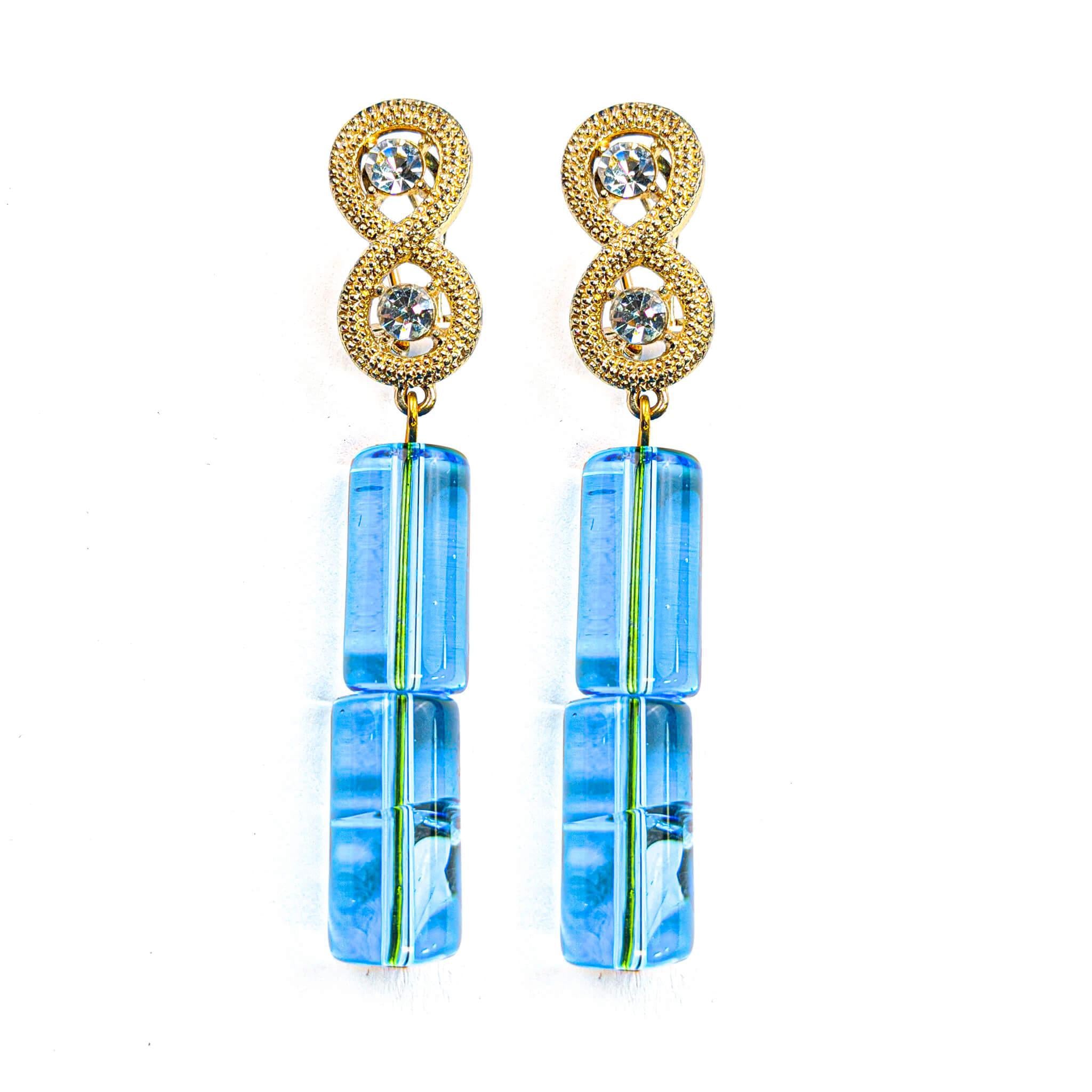 Blue Beaded Earrings