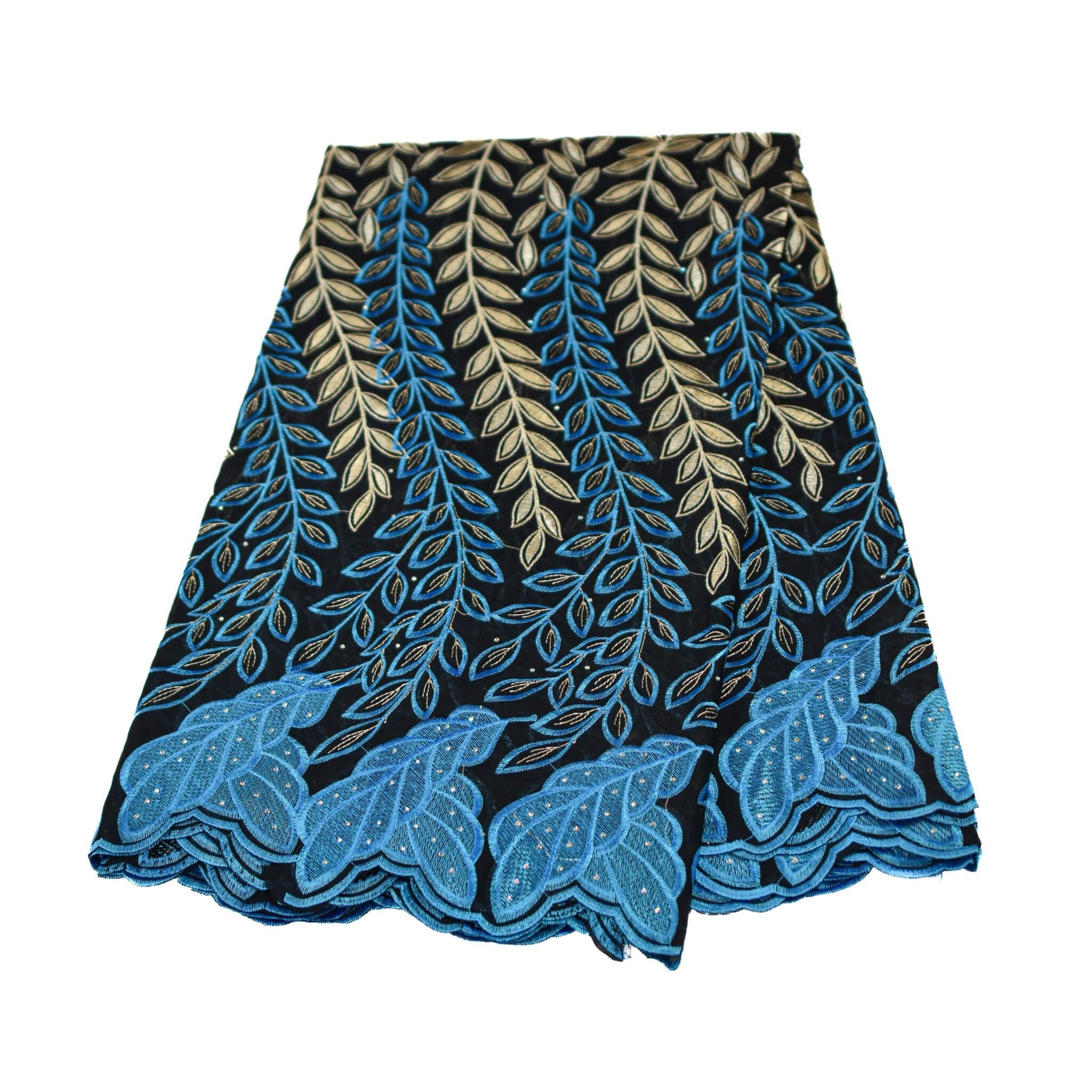 Blue & Gold Cotton Lace