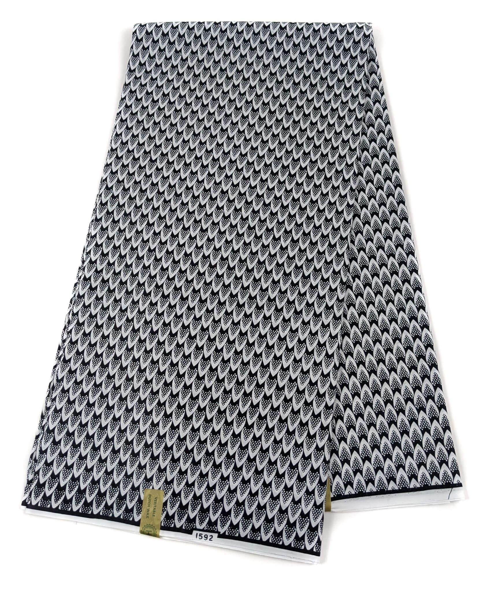 Black And White Scale Pattern African Wax Print