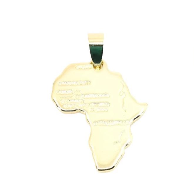 Gold Map of Africa Pendant Chain - AFRIKAN ATTIRE - #african_clothing -