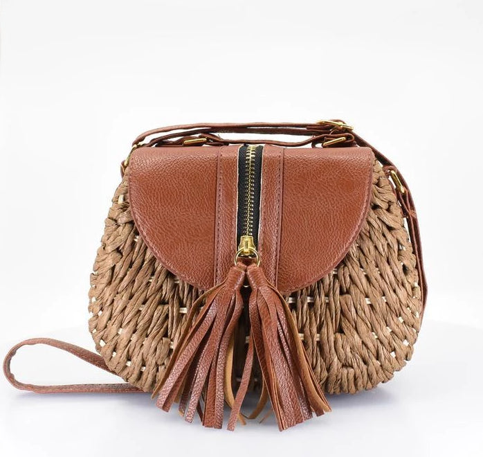 Island Crossbody Bag with Tassel - AFRIKAN ATTIRE - #african_clothing -