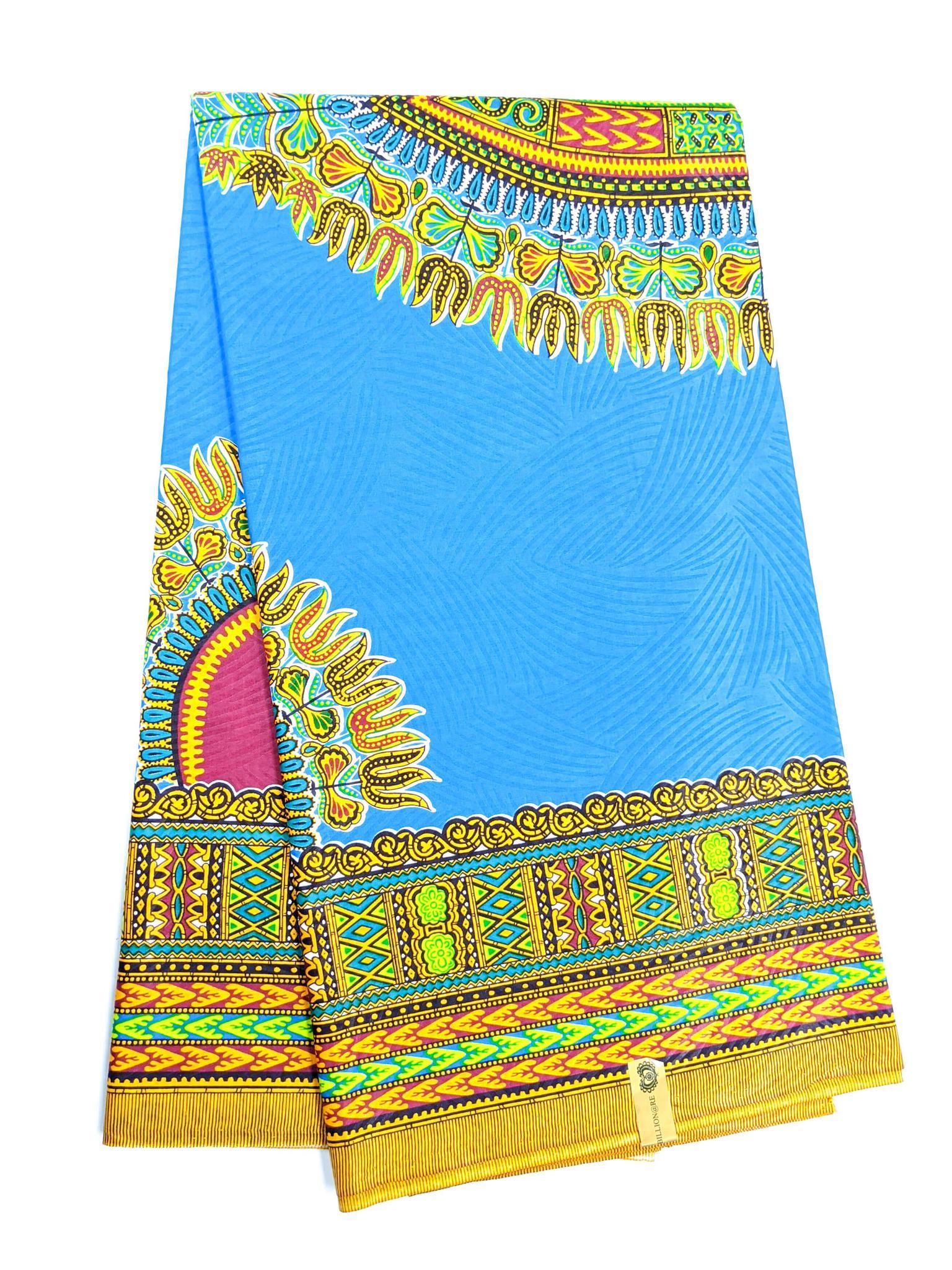 #Light Blue Dashiki - Angelina Wax Fabric - AFRIKAN ATTIRE - african_clothing - - african_attireAFRIKAN ATTIRE - african_fashion