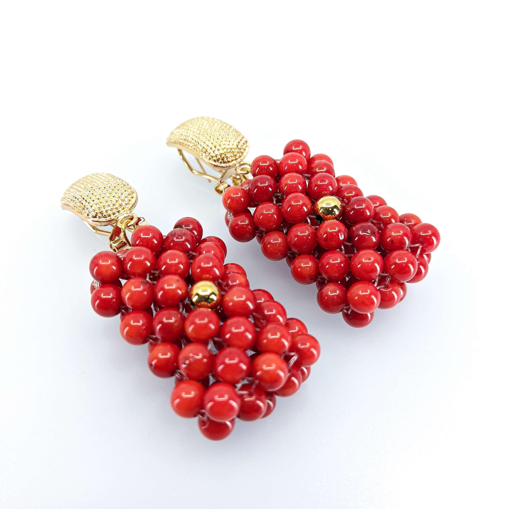 Nigerian Bridal Earrings - Red - AFRIKAN ATTIRE - african_clothing - - african_attireAFRIKAN ATTIRE - african_fashion