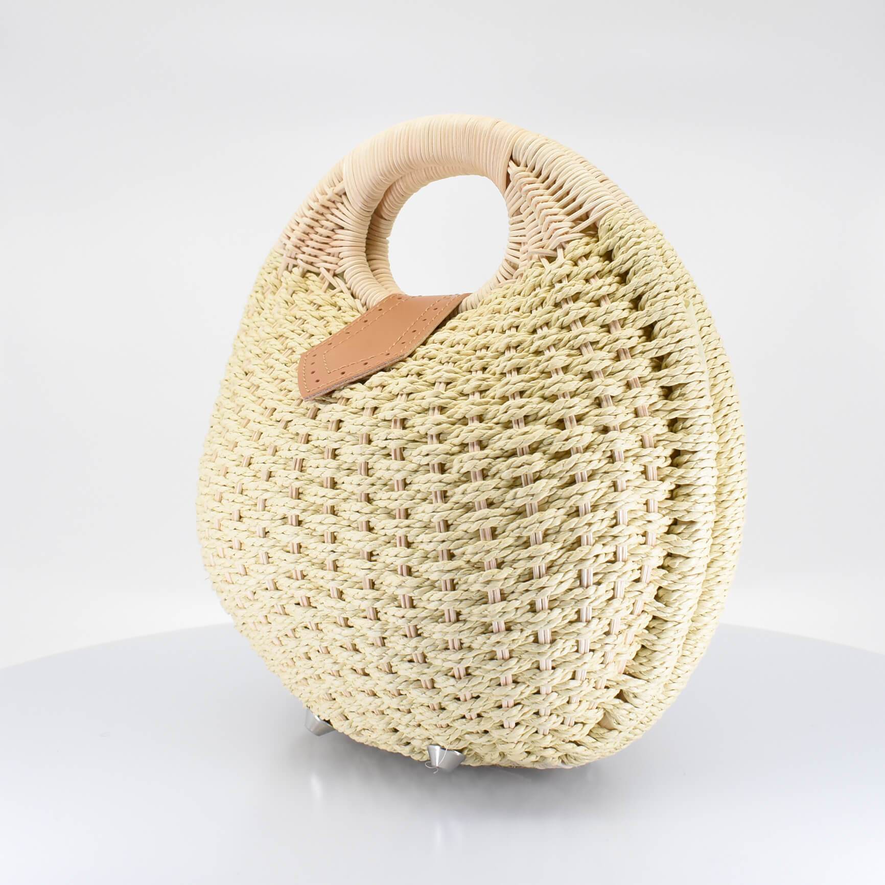 Round Island Woven Crossbody Bag with Handle - AFRIKAN ATTIRE - #african_clothing -