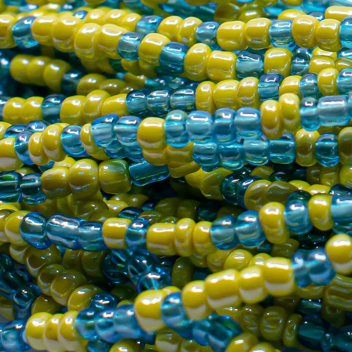 Sea von Green & Yellow African Waist Beads - AFRIKAN ATTIRE - african_clothing - - african_attireAFRIKAN ATTIRE - african_fashion