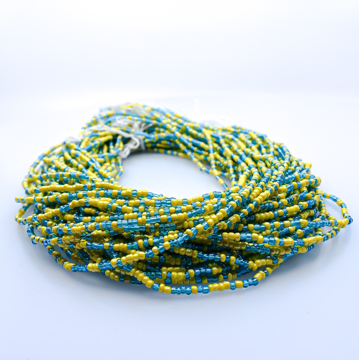 Sea von Green & Yellow African Waist Beads - AFRIKAN ATTIRE - african_clothing - - african_attireAFRIKAN ATTIRE - african_fashion