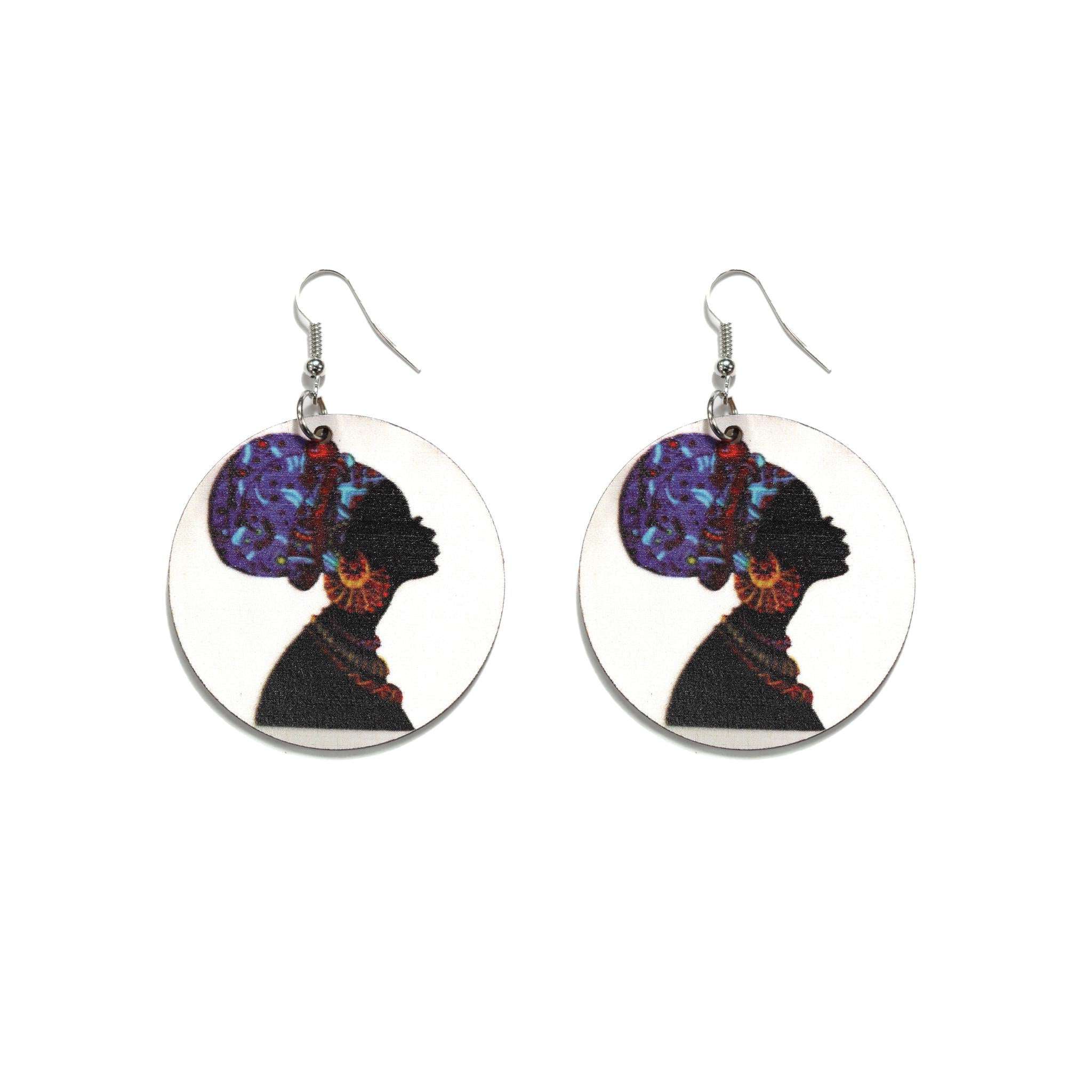 Queen Idia Wooden Earring