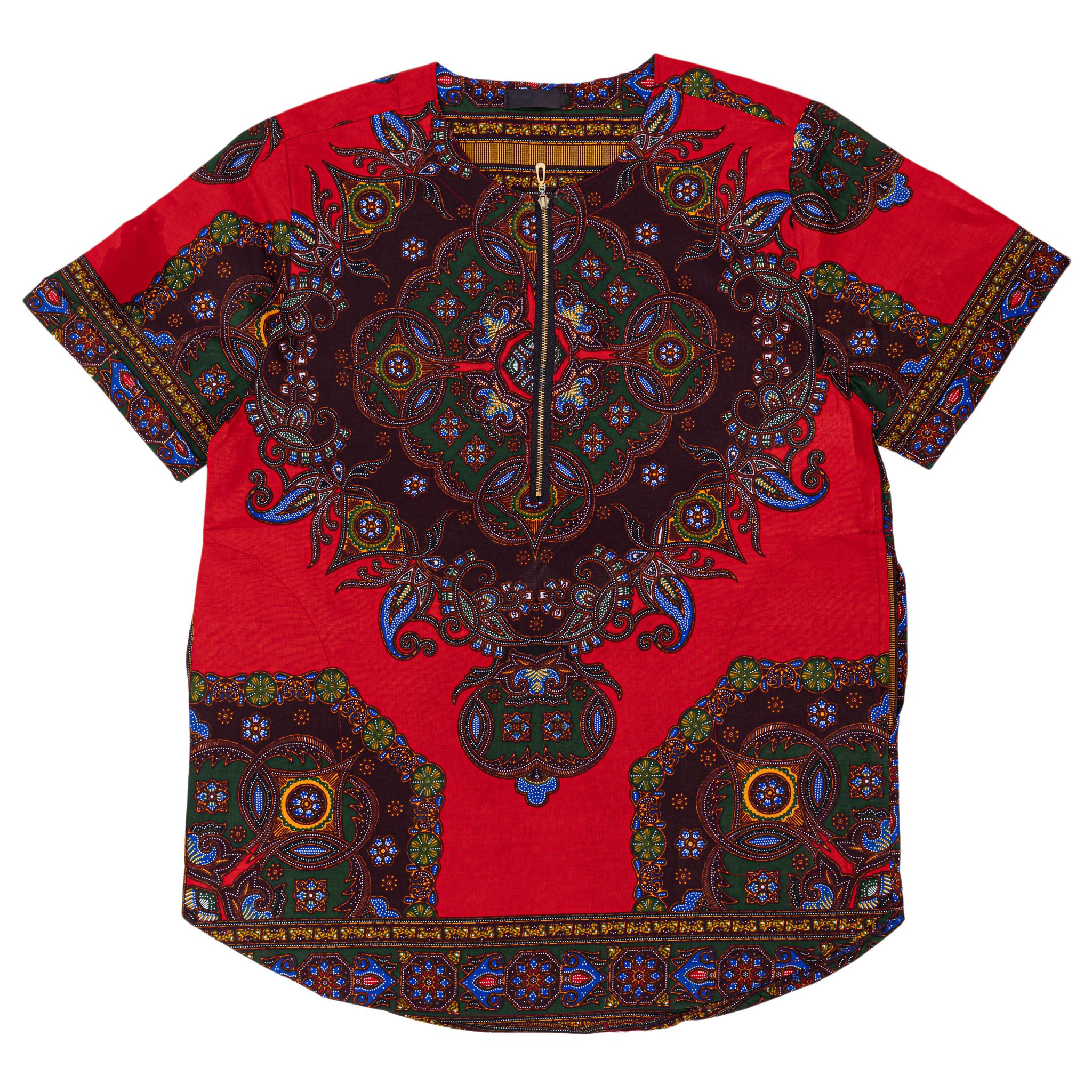 Red Dashiki Men's Top