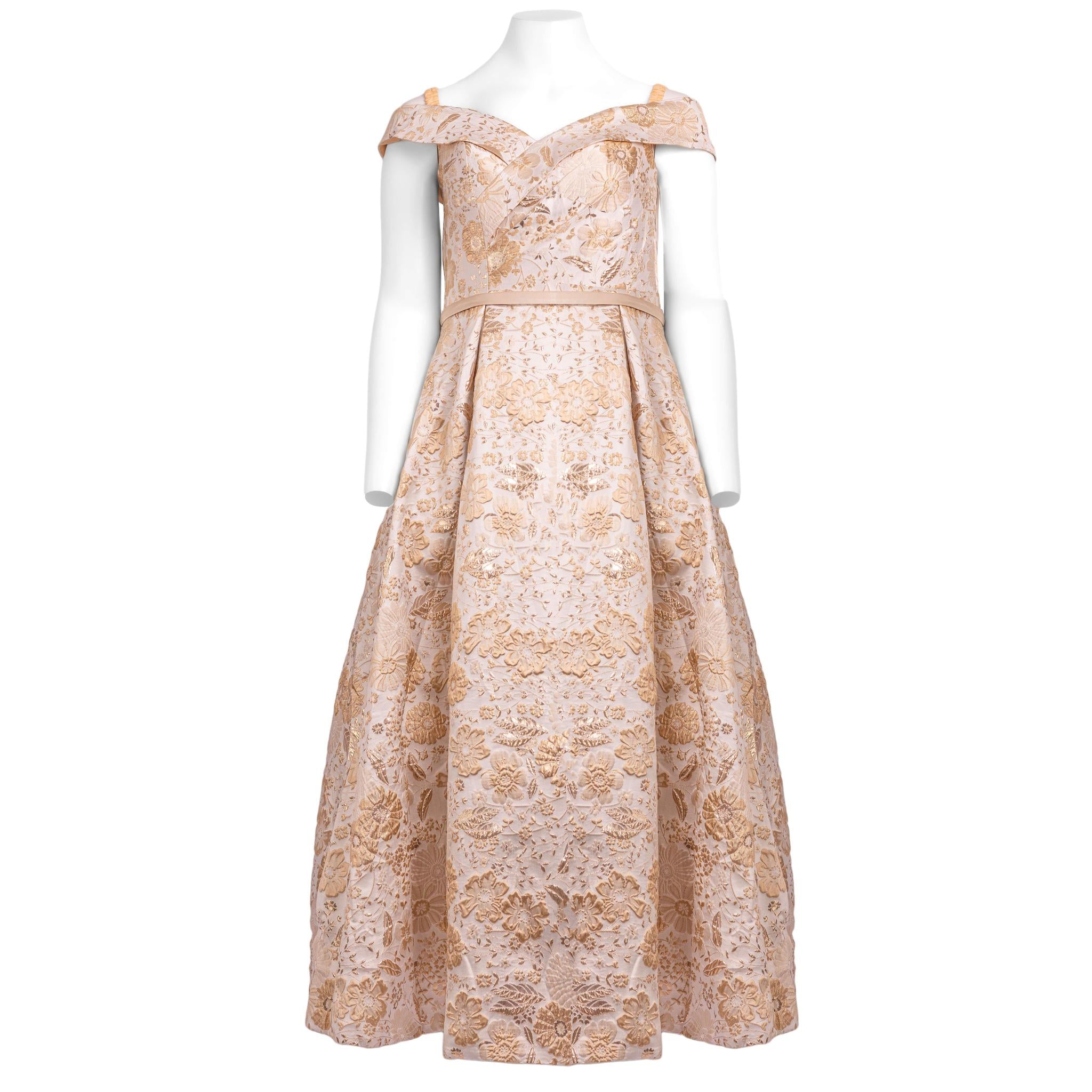 Gold Brocade Evening Dress