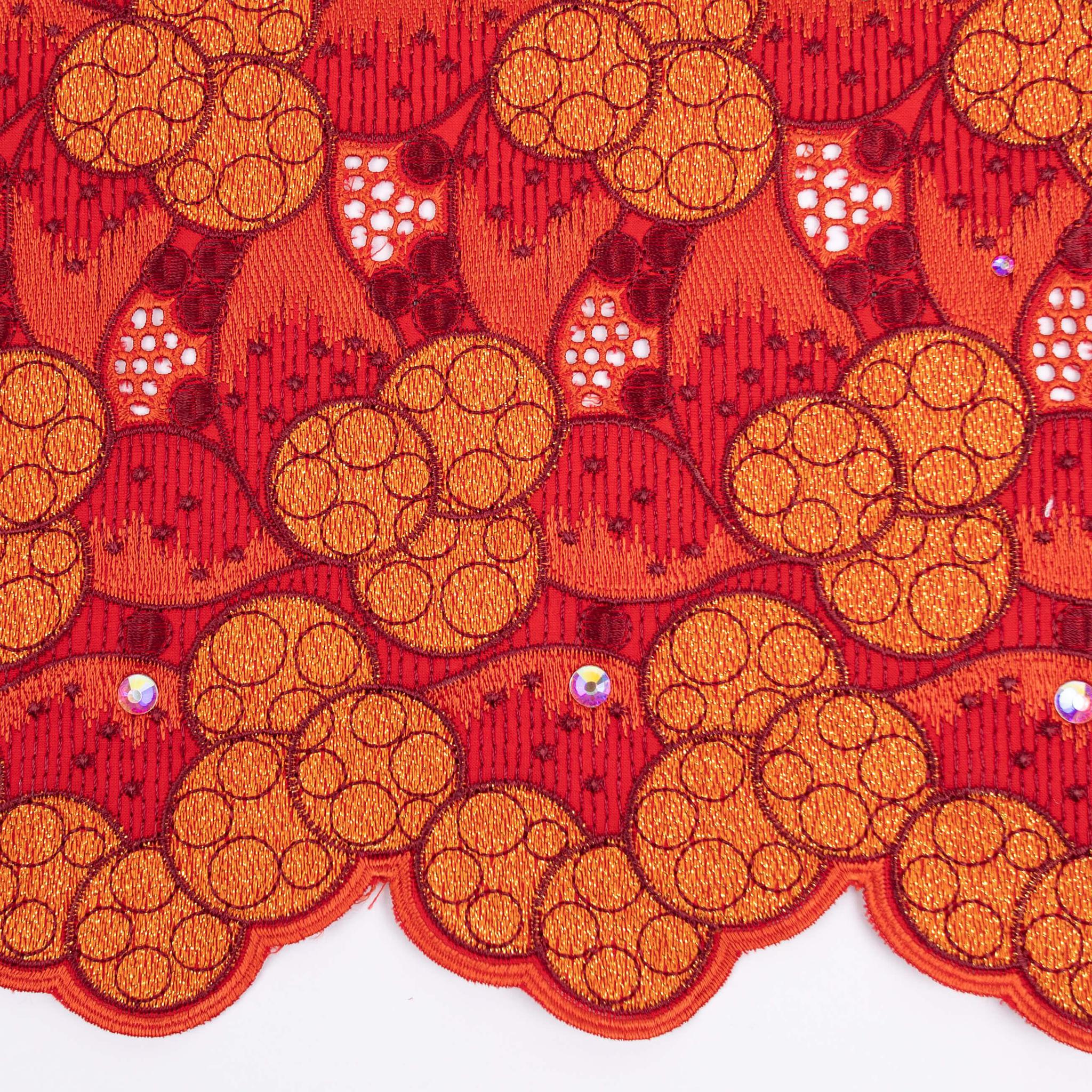 Red & Orange Cotton Lace