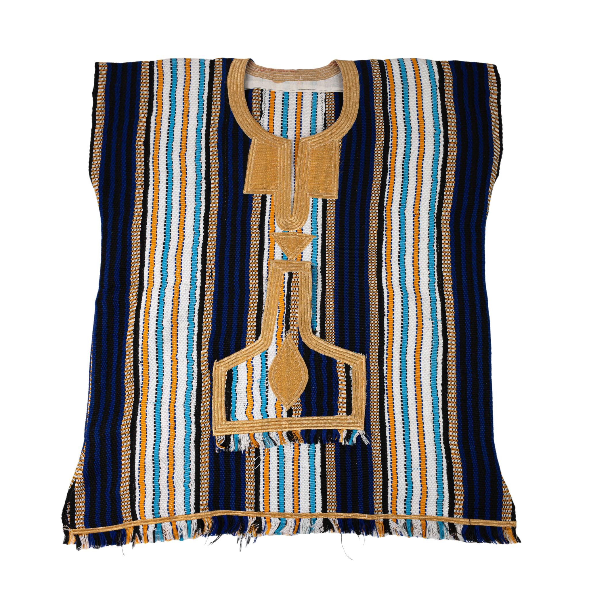 Boys Blue, White & Gold Aso-Oke Top