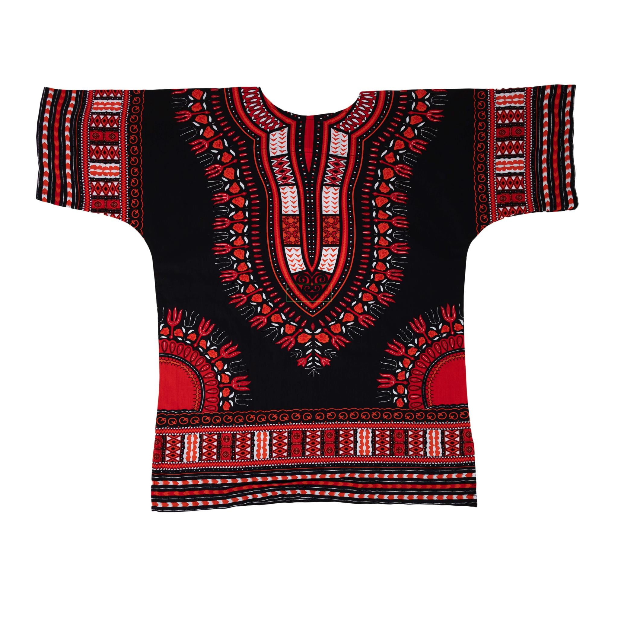 Black & Red - African Dashiki Shirt