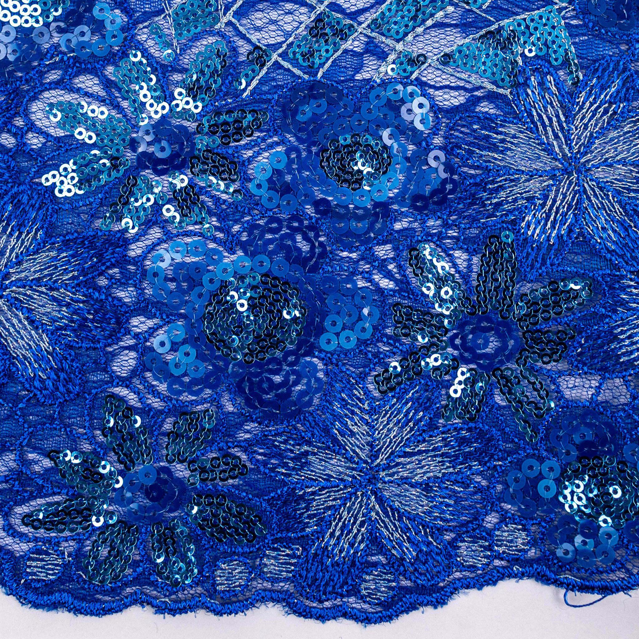 Blue Sequence Net Lace