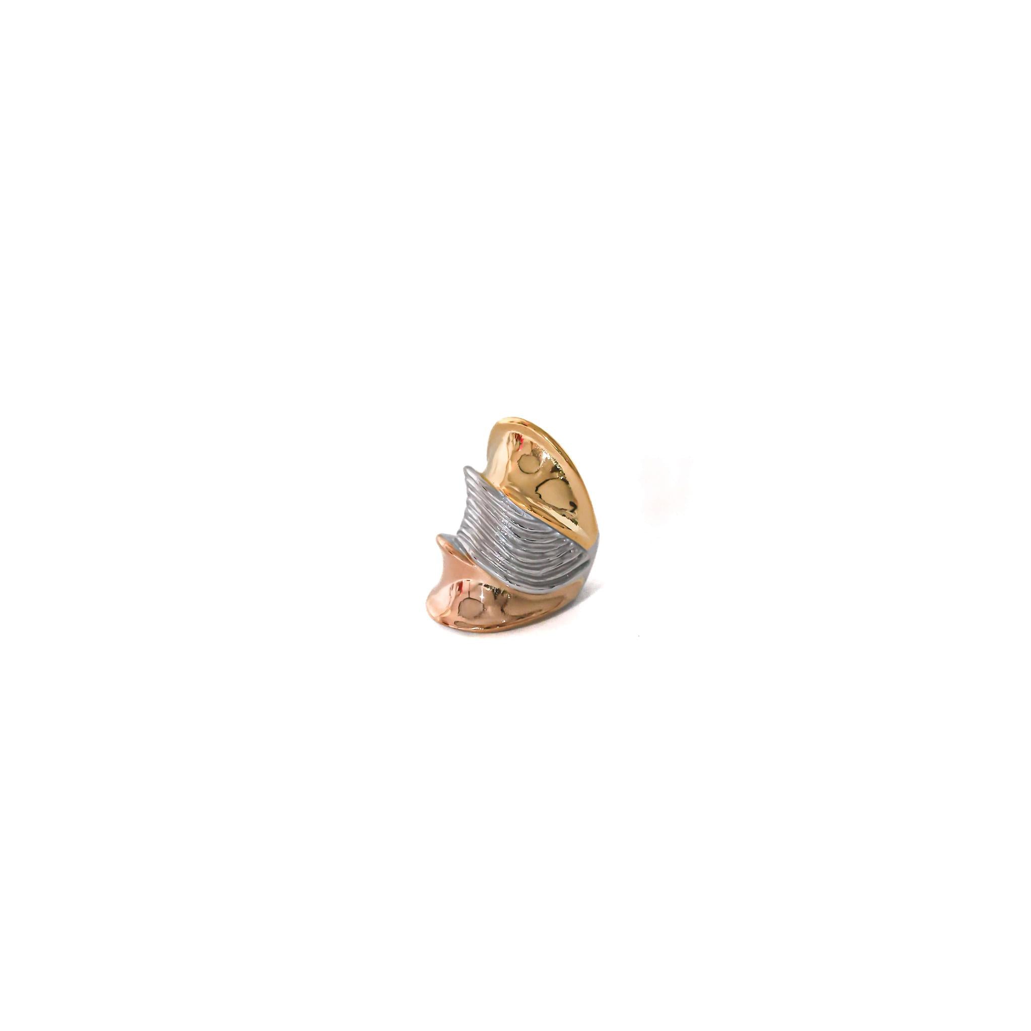 Three Tone Spiral Women's Ring