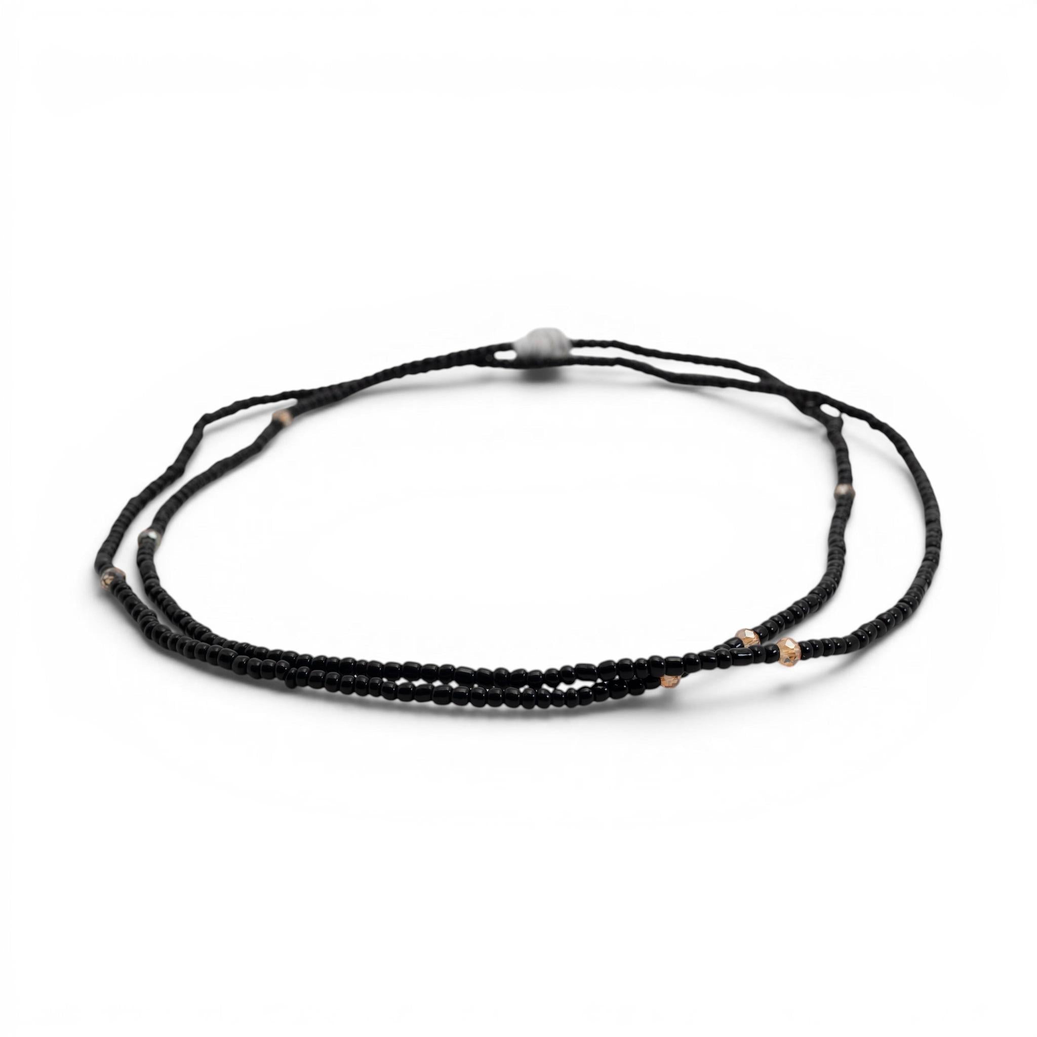 ✨ Onyx & Rose Minimalist Tie-On Waist Beads