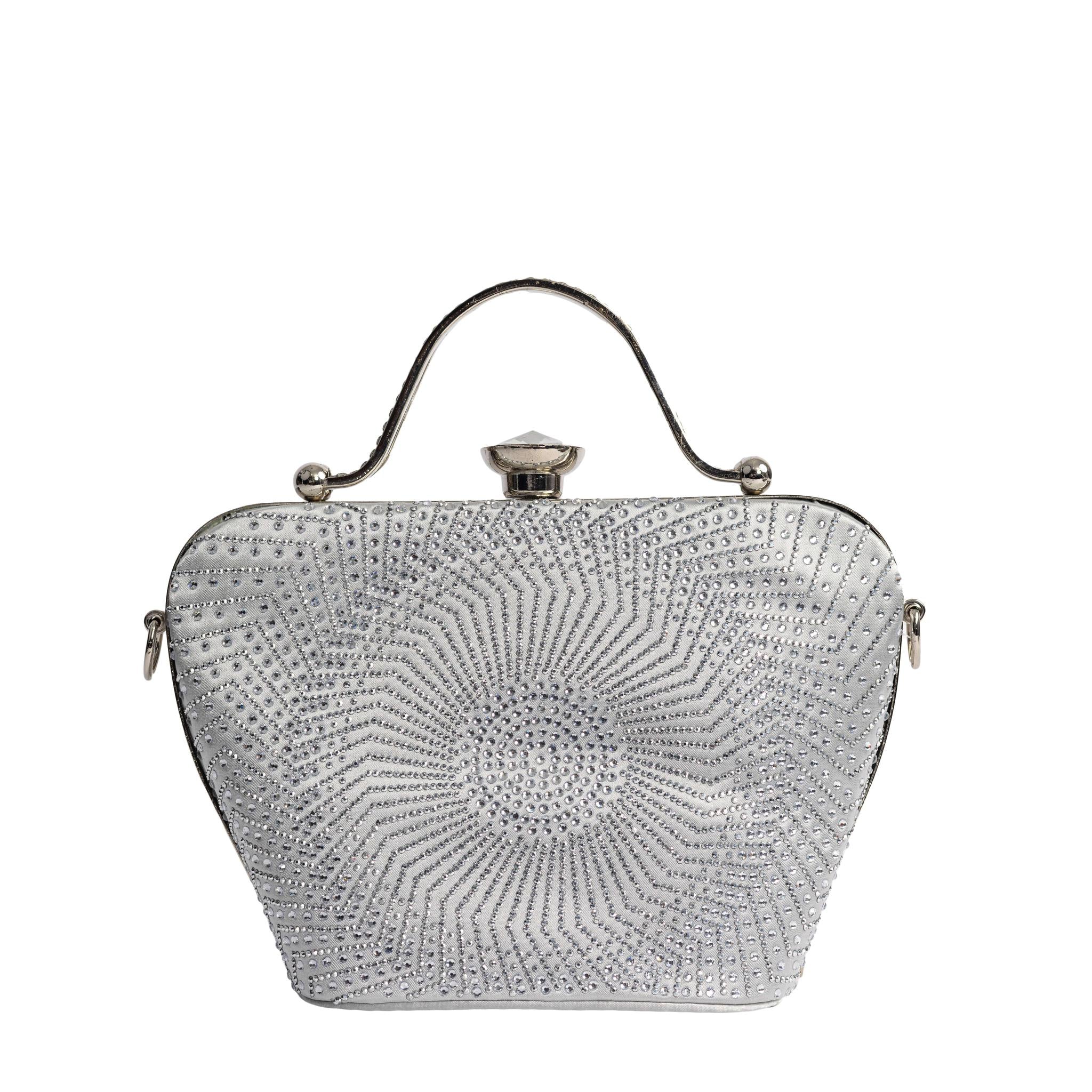 Silver Iris Clutch Purse