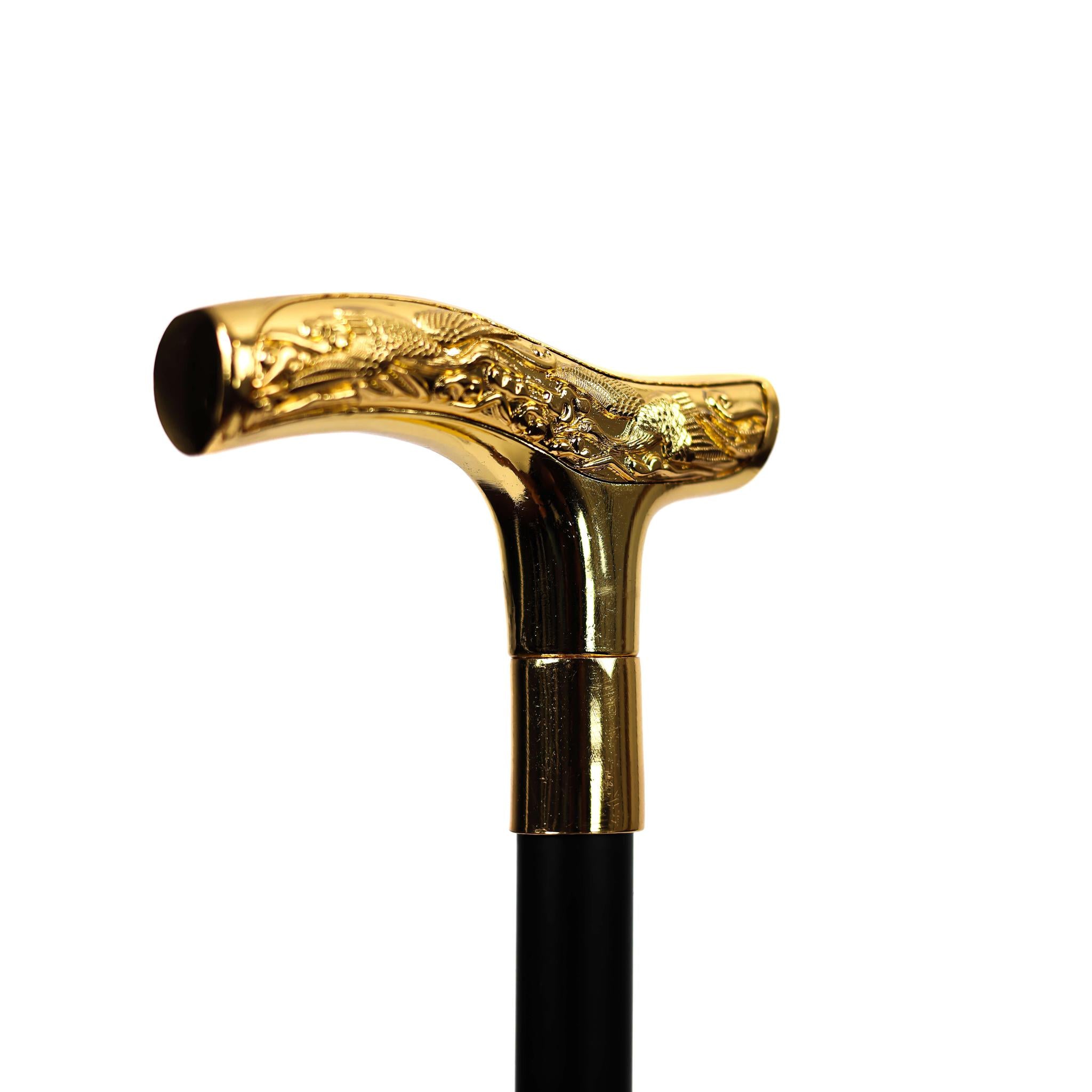 Elegant Gold Handle Walking Cane