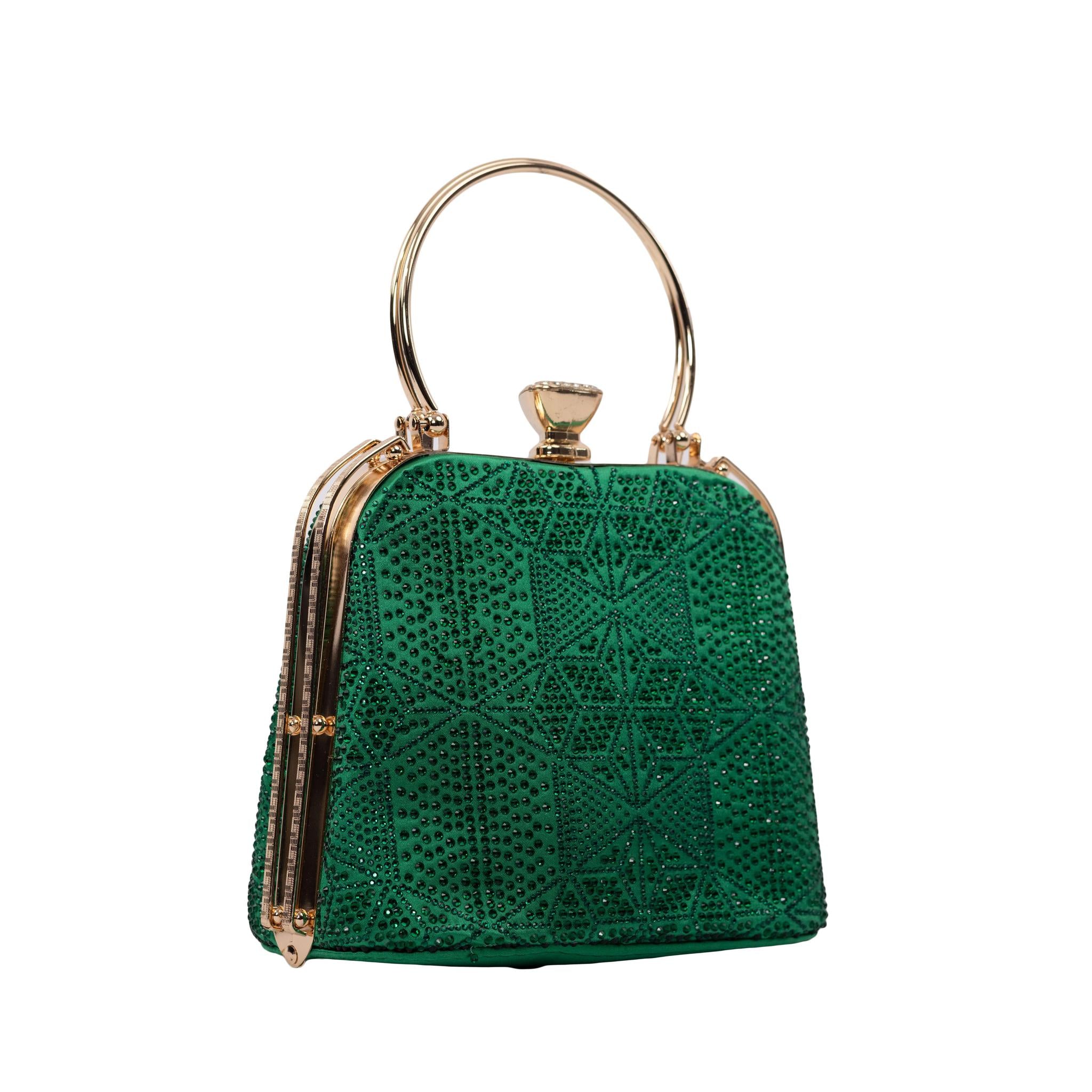 Green Box Shaped Clutch Purse