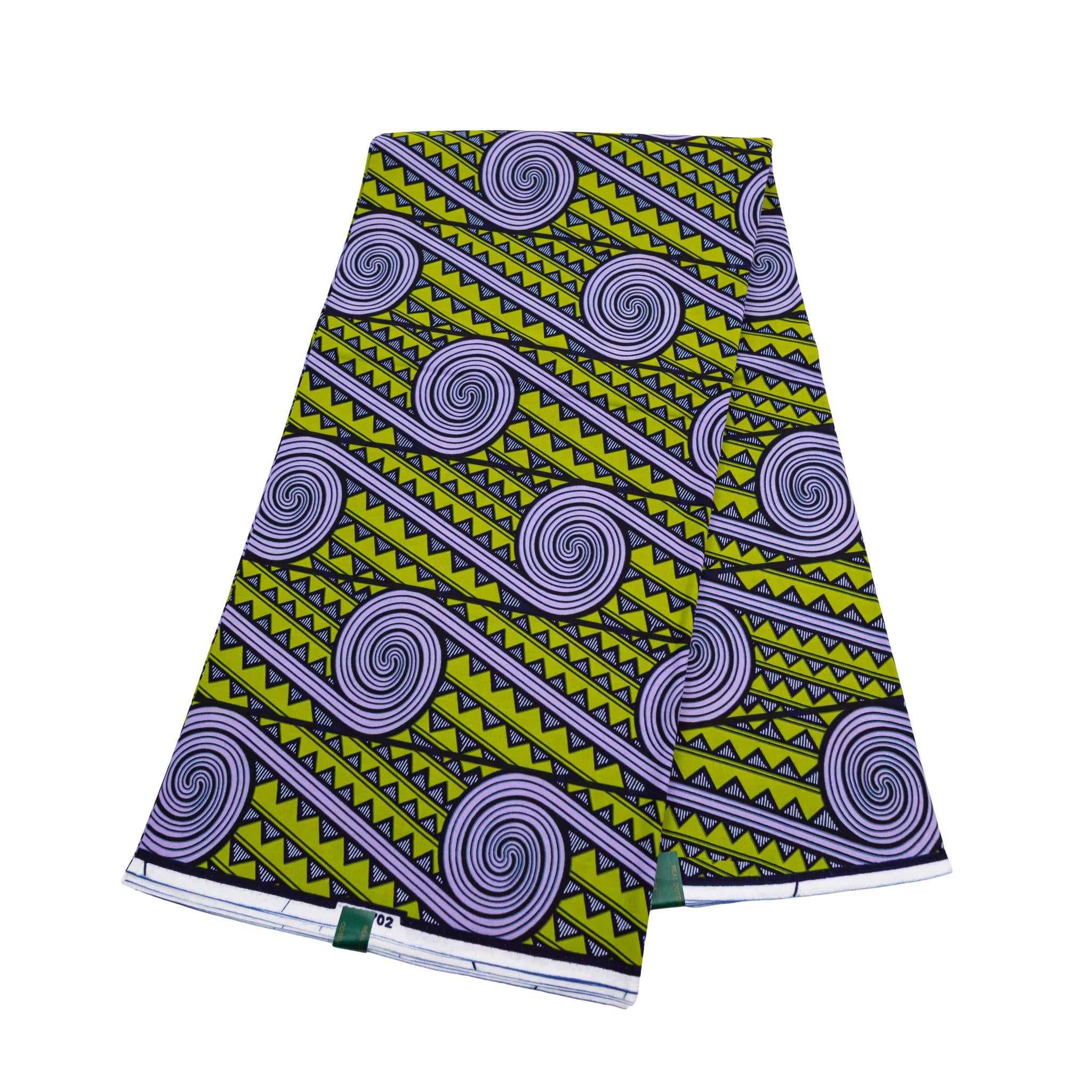 Green & Purple Wax Pint Fabric - 6 Yards